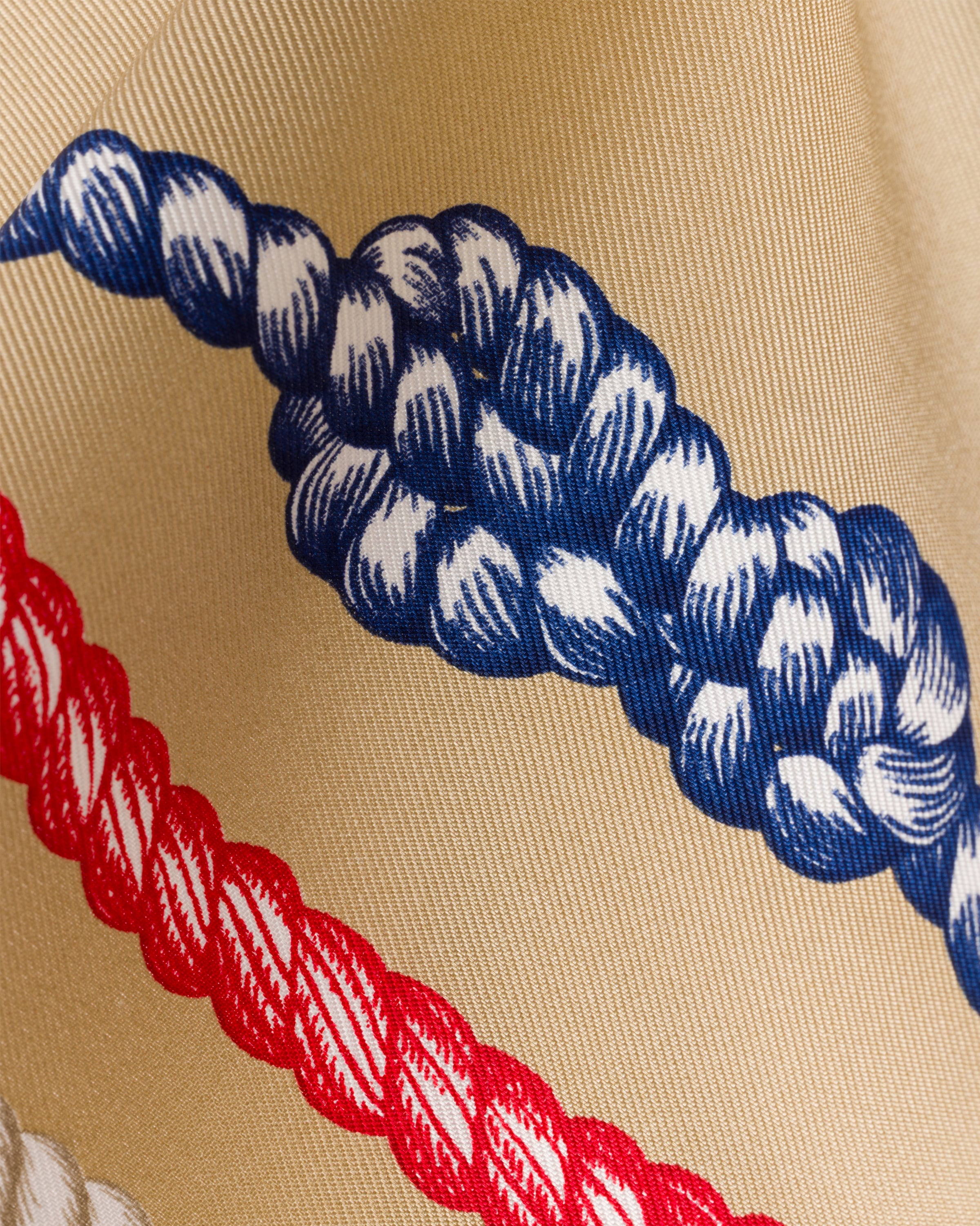 Écharpe en sergé de soie imprimé, 55 x 55 cm PRADA Marron