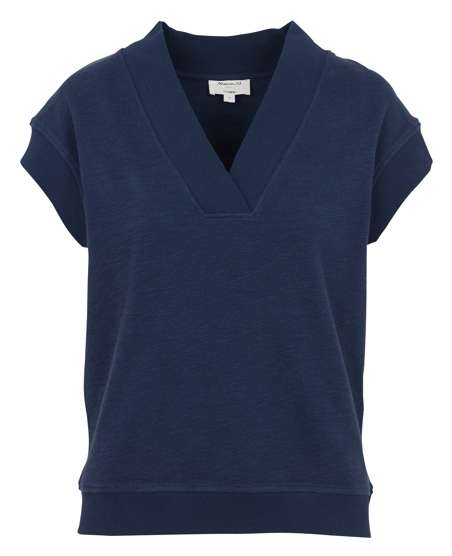 Sweat droit col v en coton lys MAISON 123 Violet