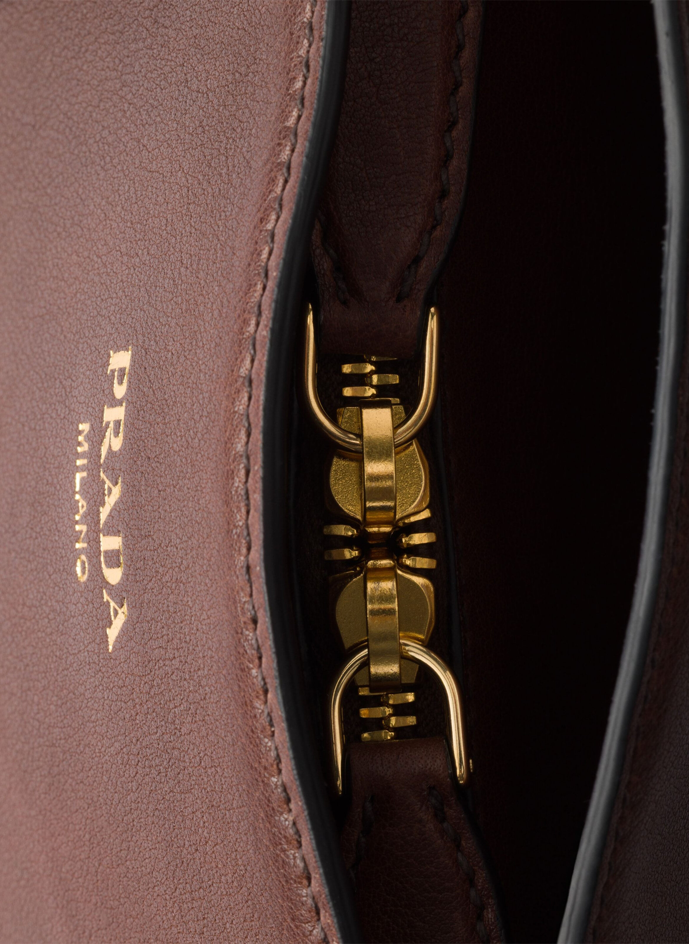 Grand cabas en cuir PRADA Marron