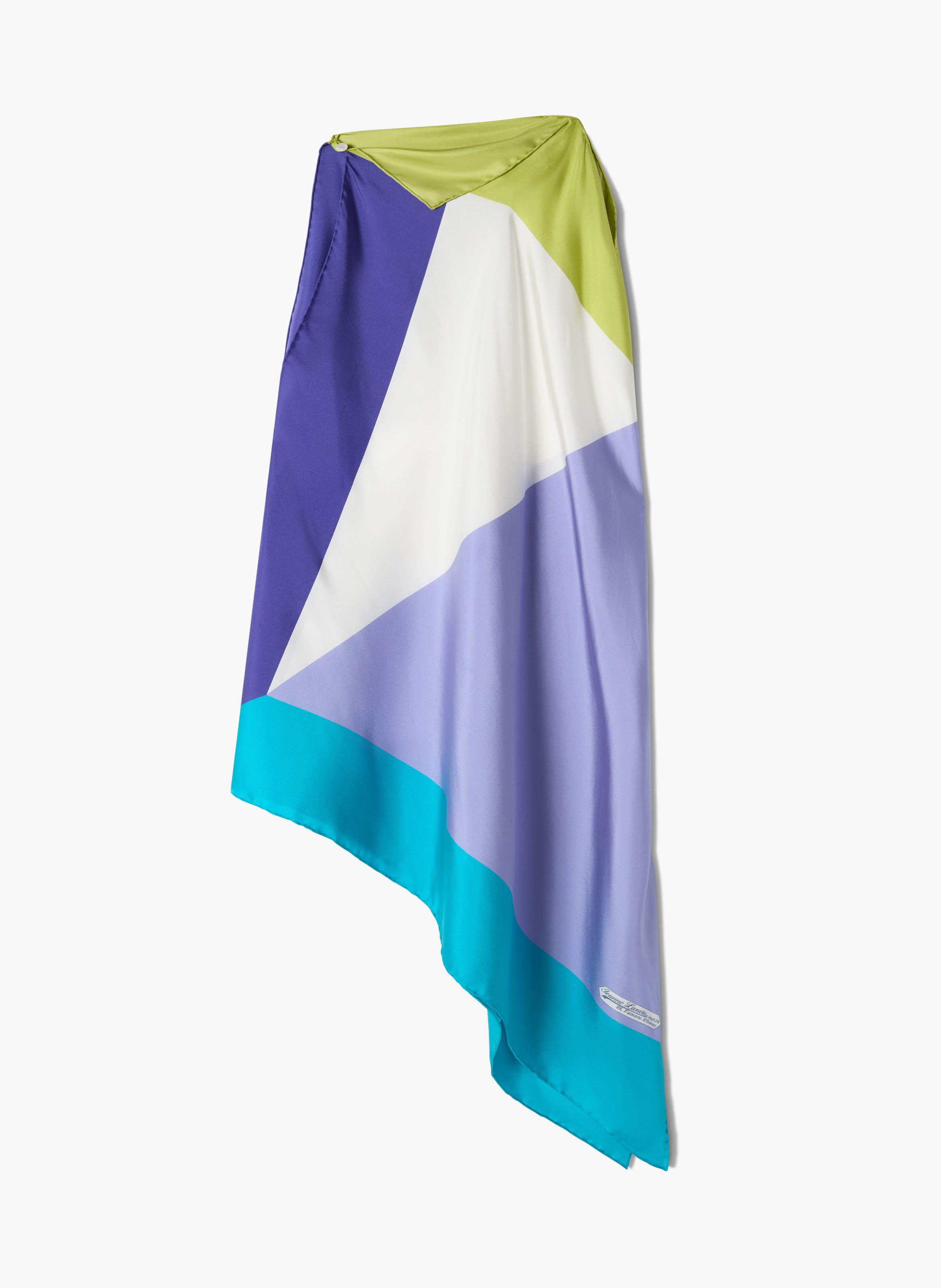 Top à motif graphique en soie LANVIN Bleu