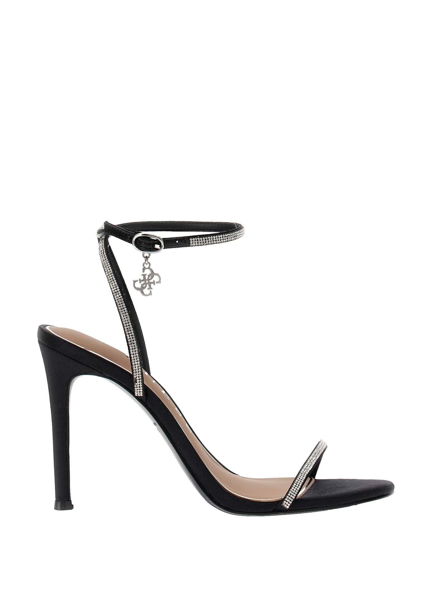 Sandali con tacco Charmer con strass. GUESS Nero