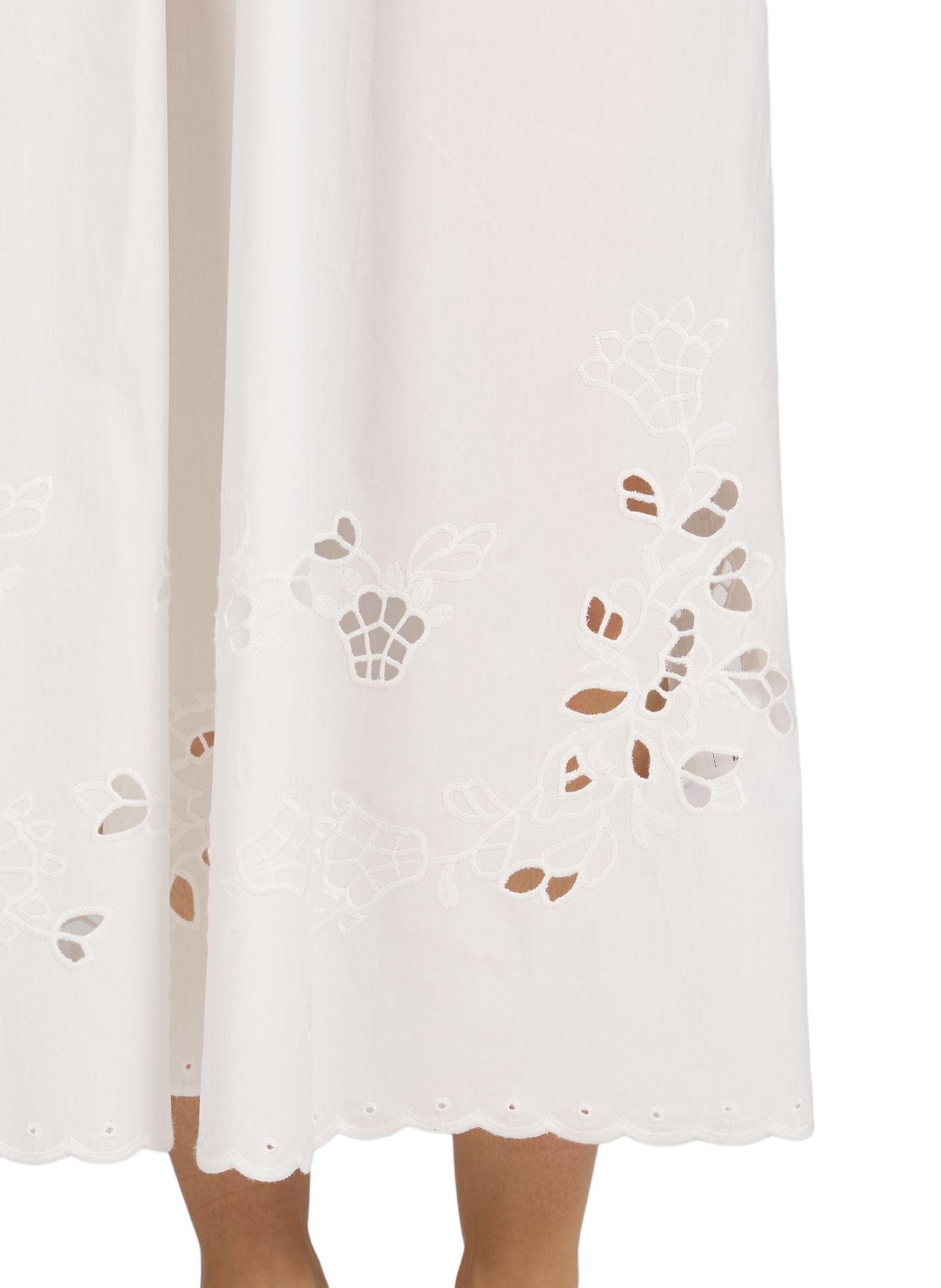 Cotton V-neck dress with embroidery details MAX MARA WEEK END White