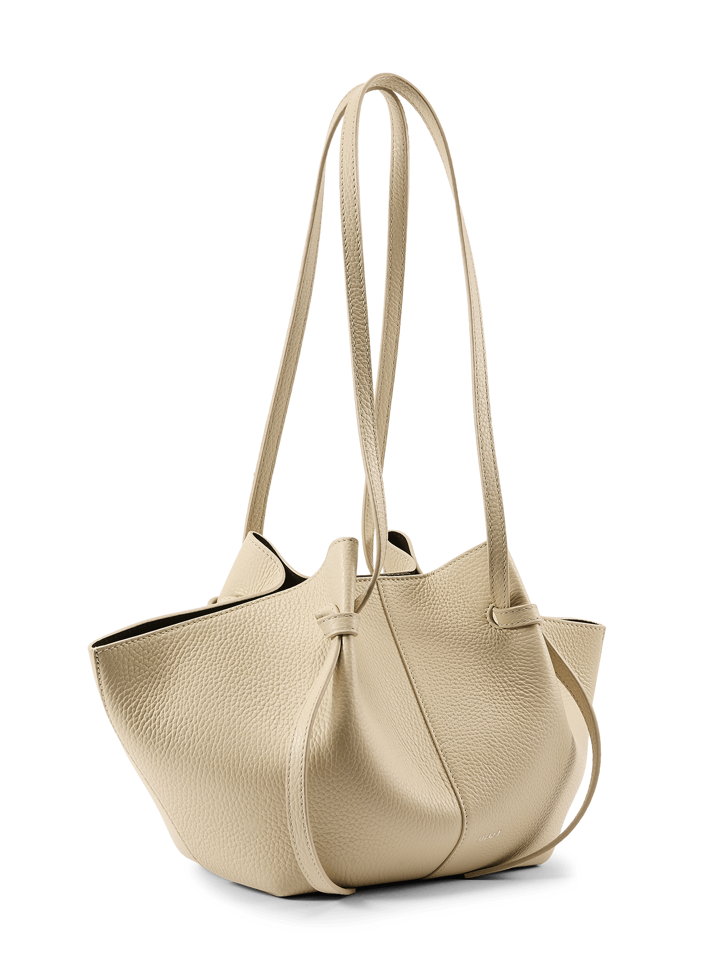 Leder-Schultertasche YUZEFI Weiss