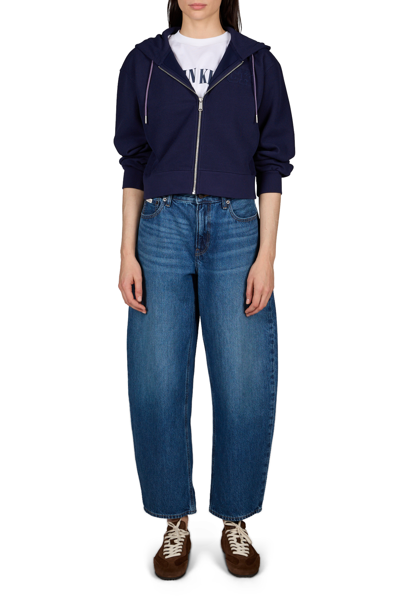 Sweat logo zippé à capuche CALVIN KLEIN Bleu