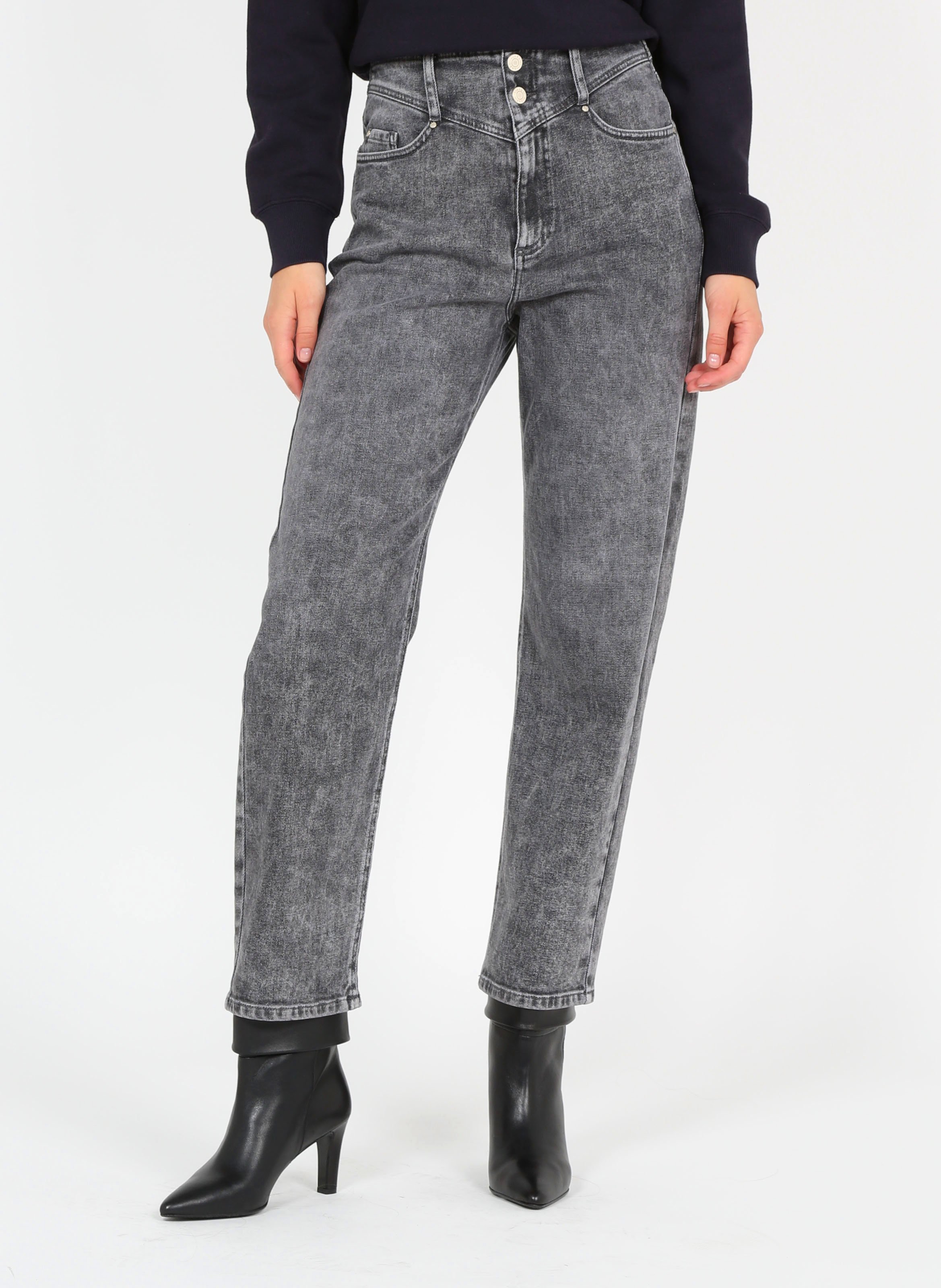 Jean slouchy en coton délavé alice IKKS Gris