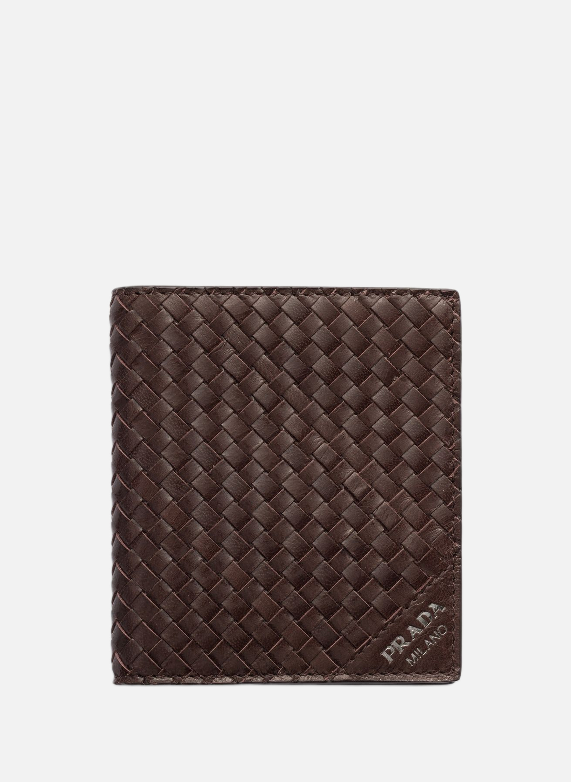 Portefeuille en cuir PRADA Marron