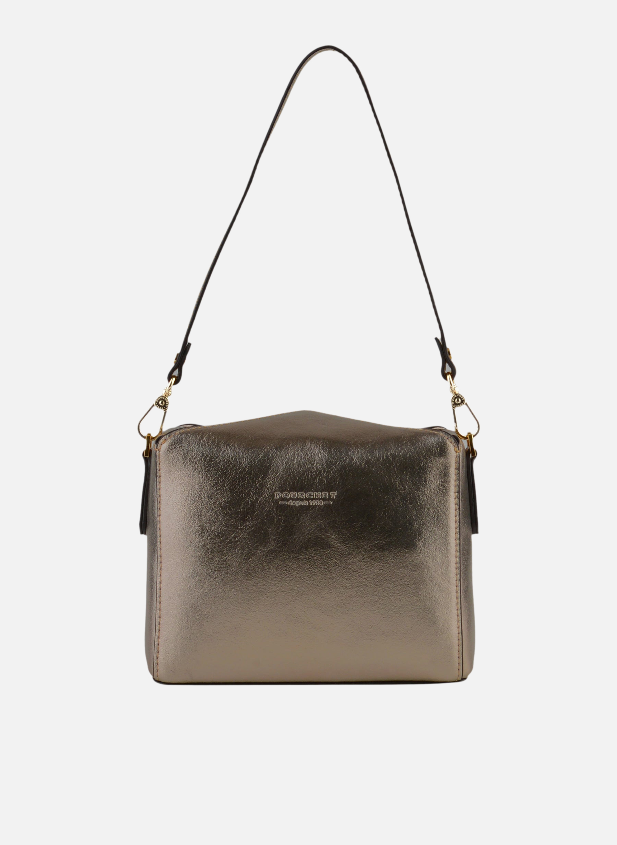 Cassetta vernis | sac porté épaule en cuir de vachette  Laiton