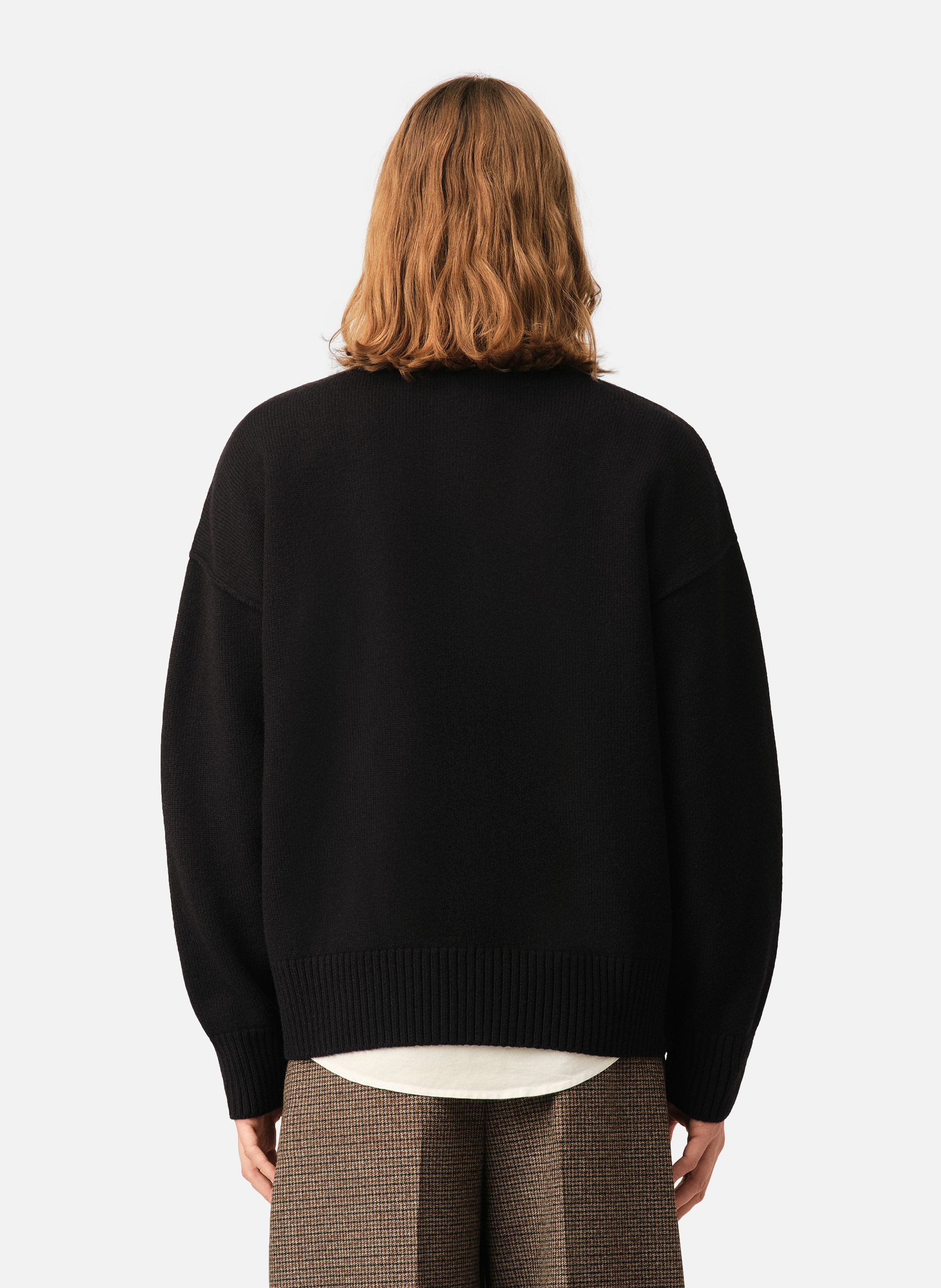 Pull unisexe en laine ami de coeur AMI PARIS Noir