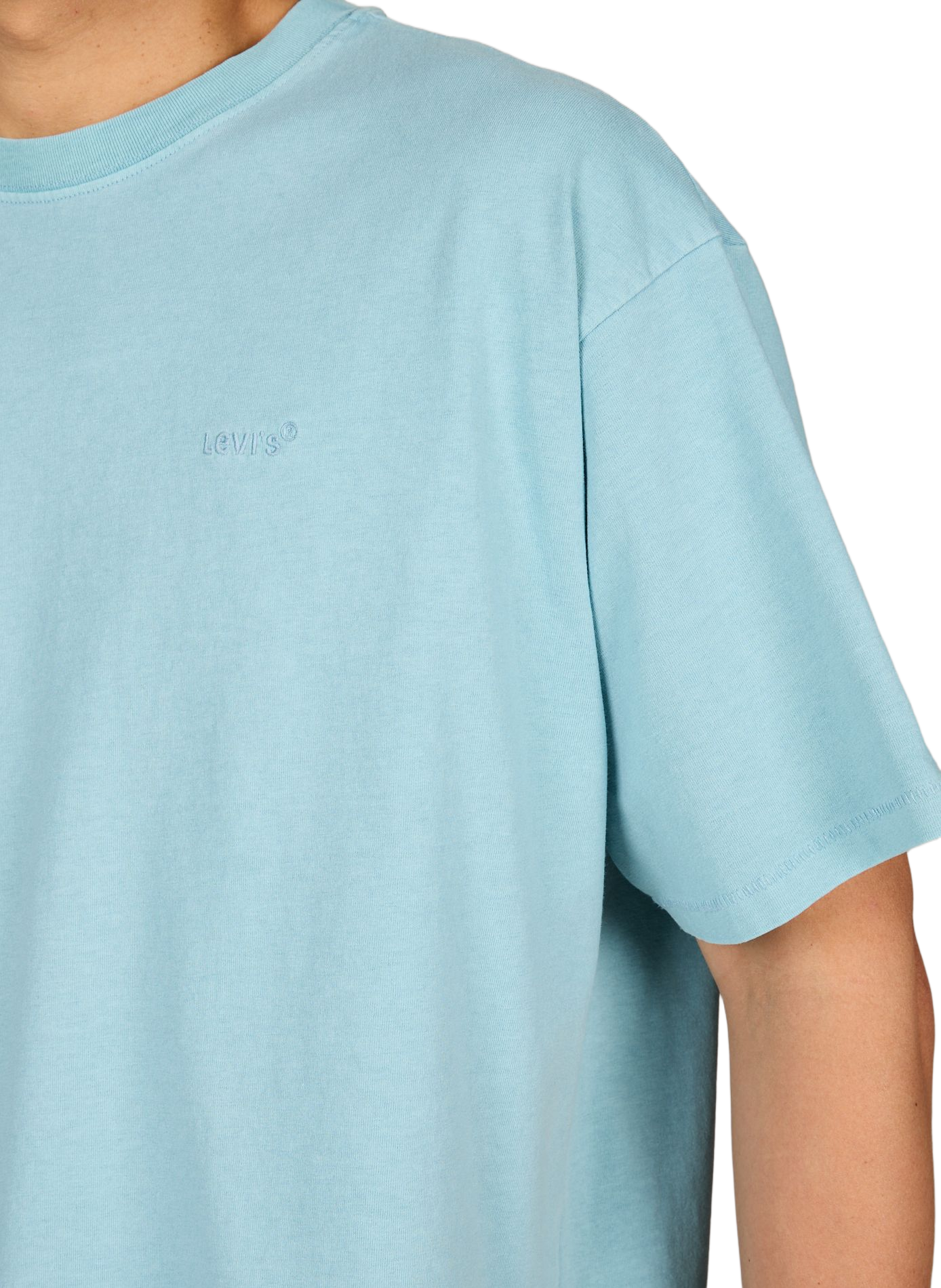 T-shirt droit uni en coton LEVI'S Bleu