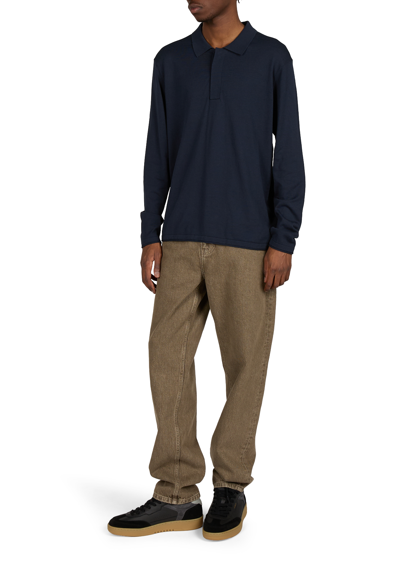 Long-sleeved knit polo NN.07 Blue