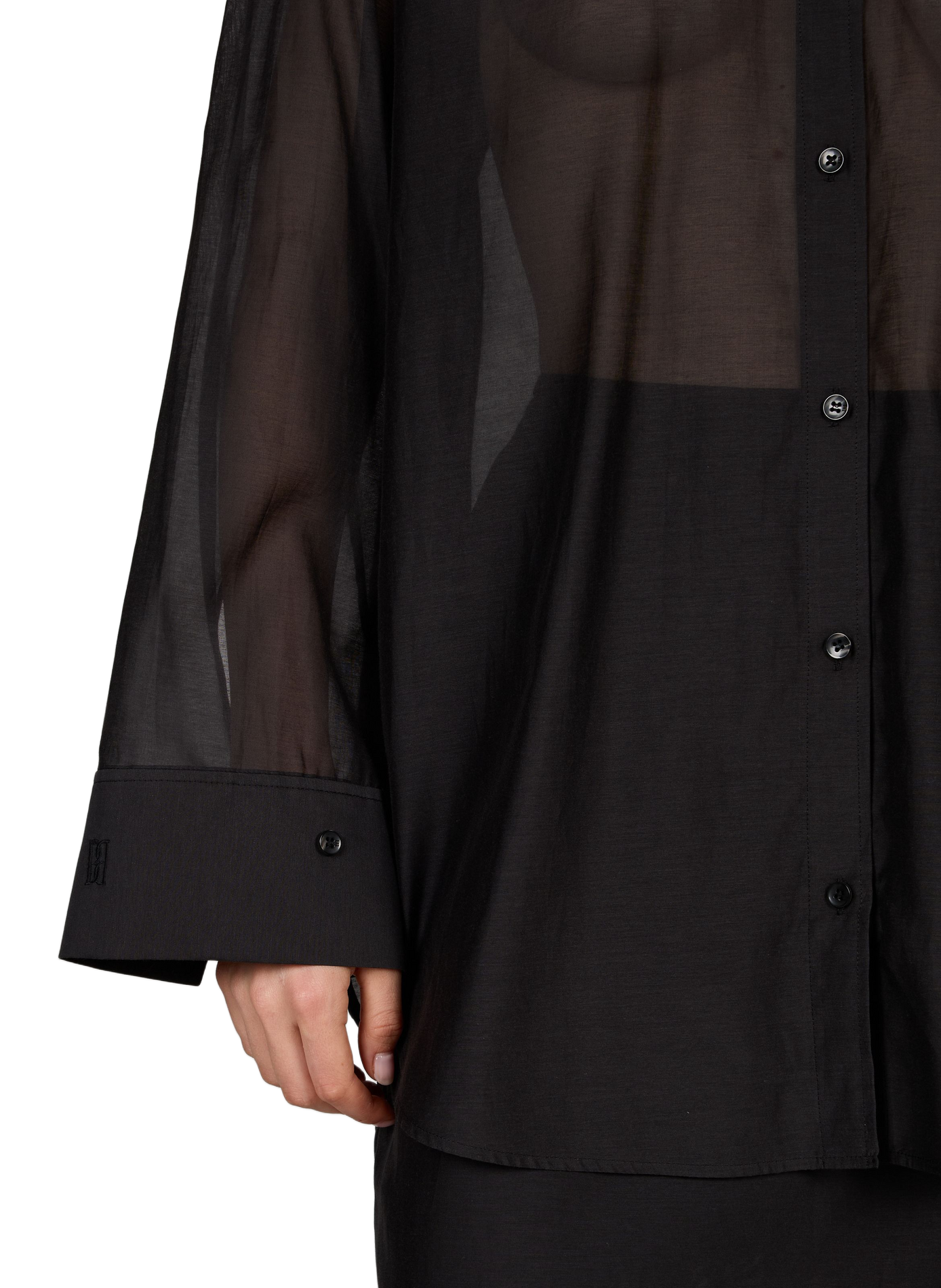 Oversize Hemd von Derris aus Baumwolle und Seide BY MALENE BIRGER Schwarz