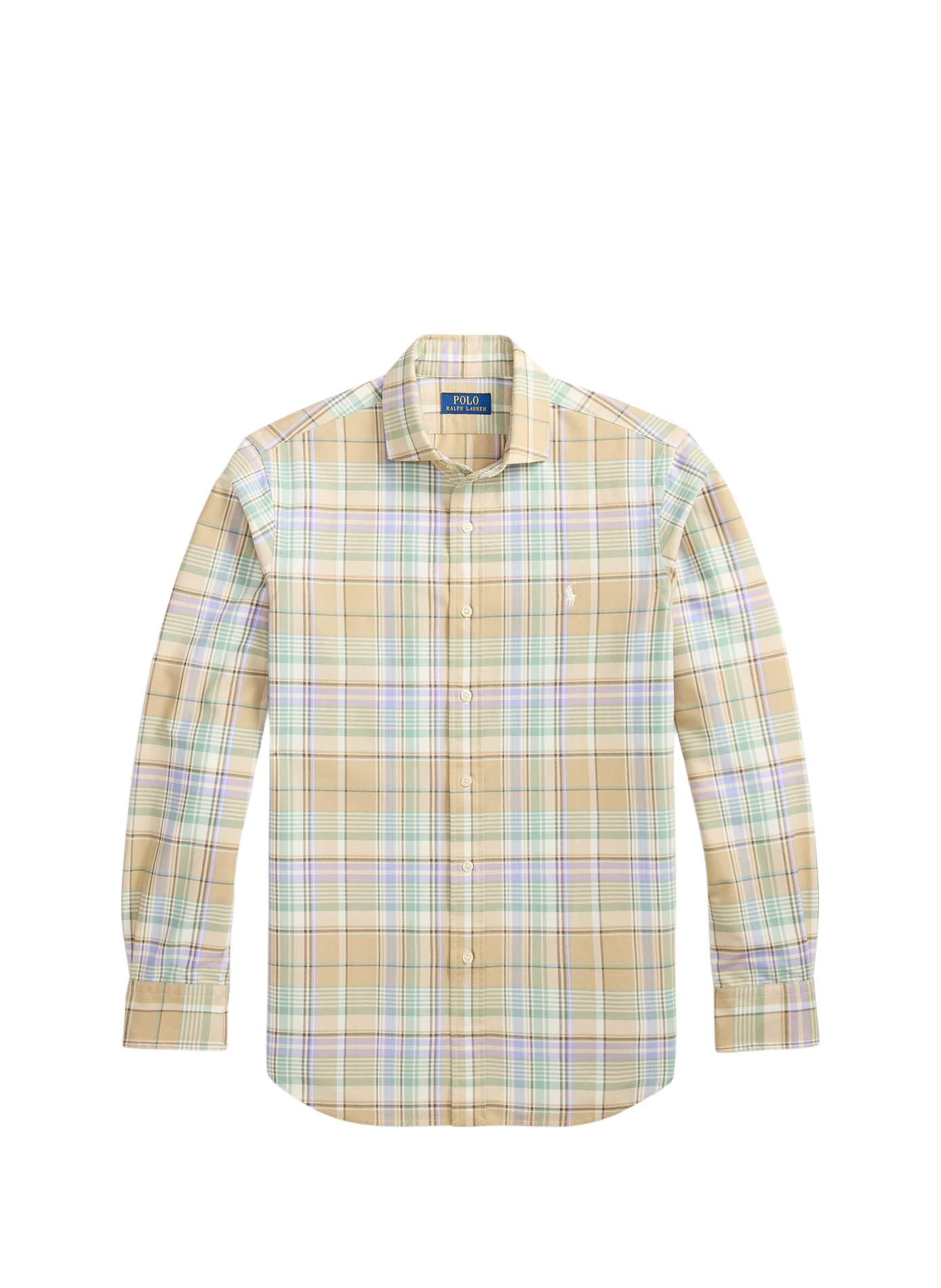 Checked shirt with embroidered logo in cotton POLO RALPH LAUREN Beige