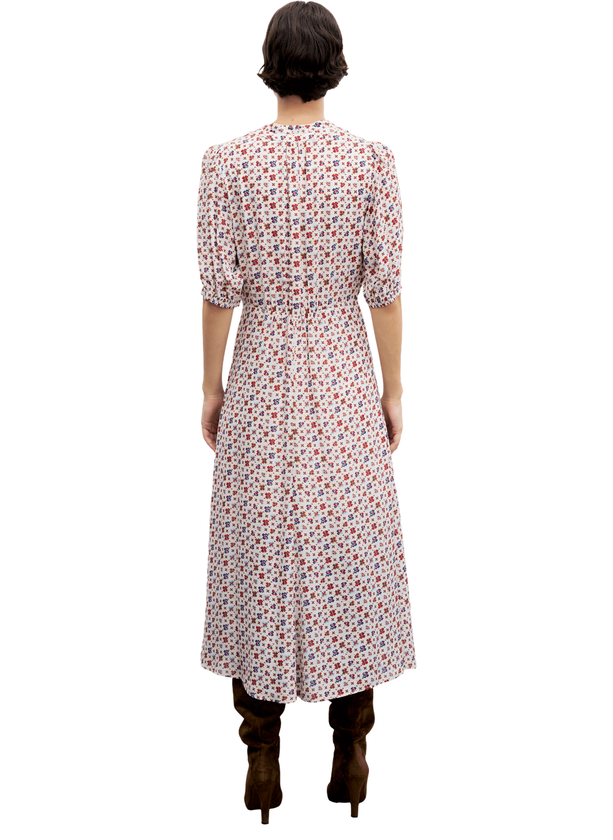 Robe midi cintrée imprimée - aurema GERARD DAREL Beige