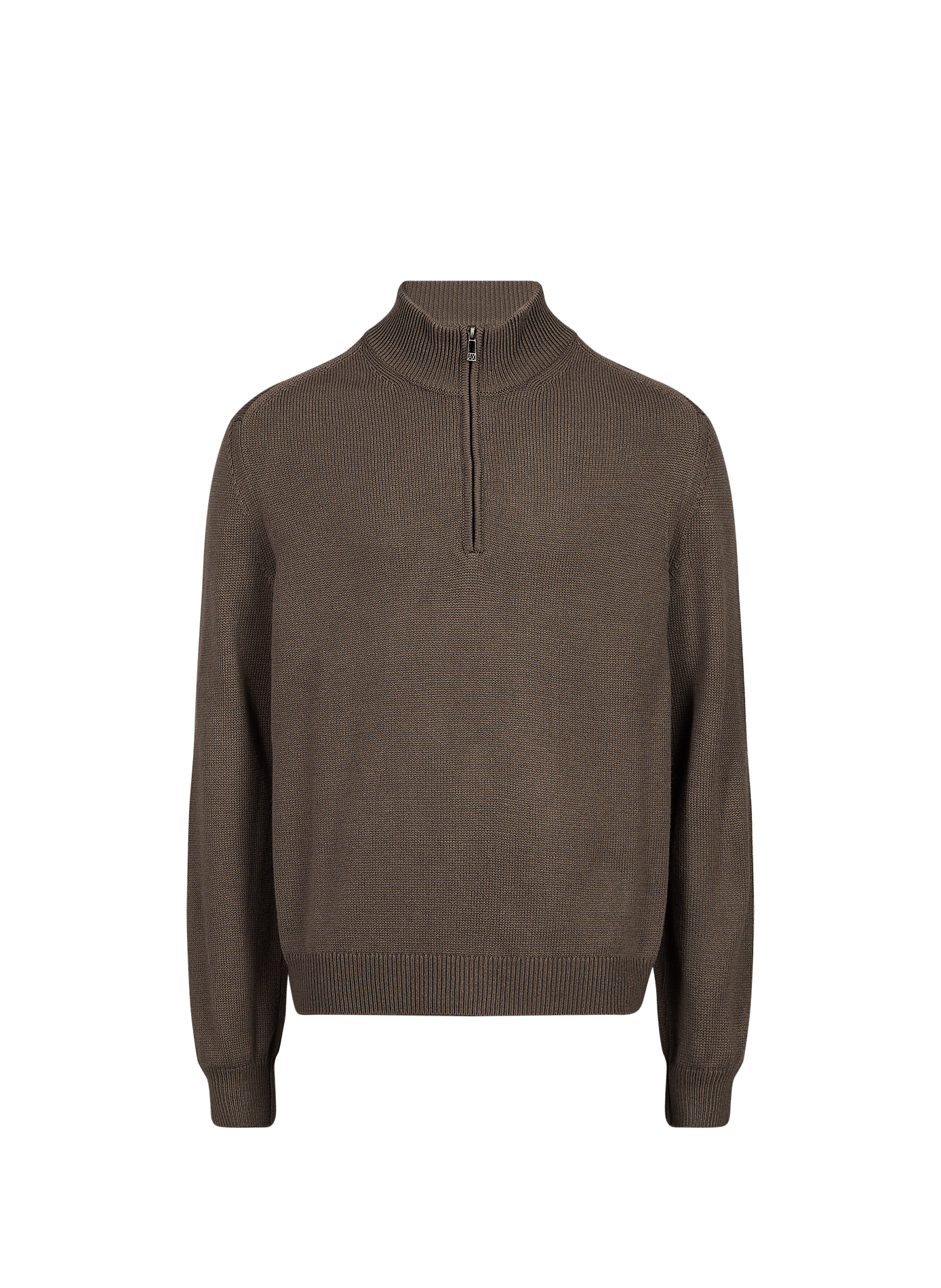 Pull droit à col zippé en coton et laine mélangé ARMANI EXCHANGE Beige