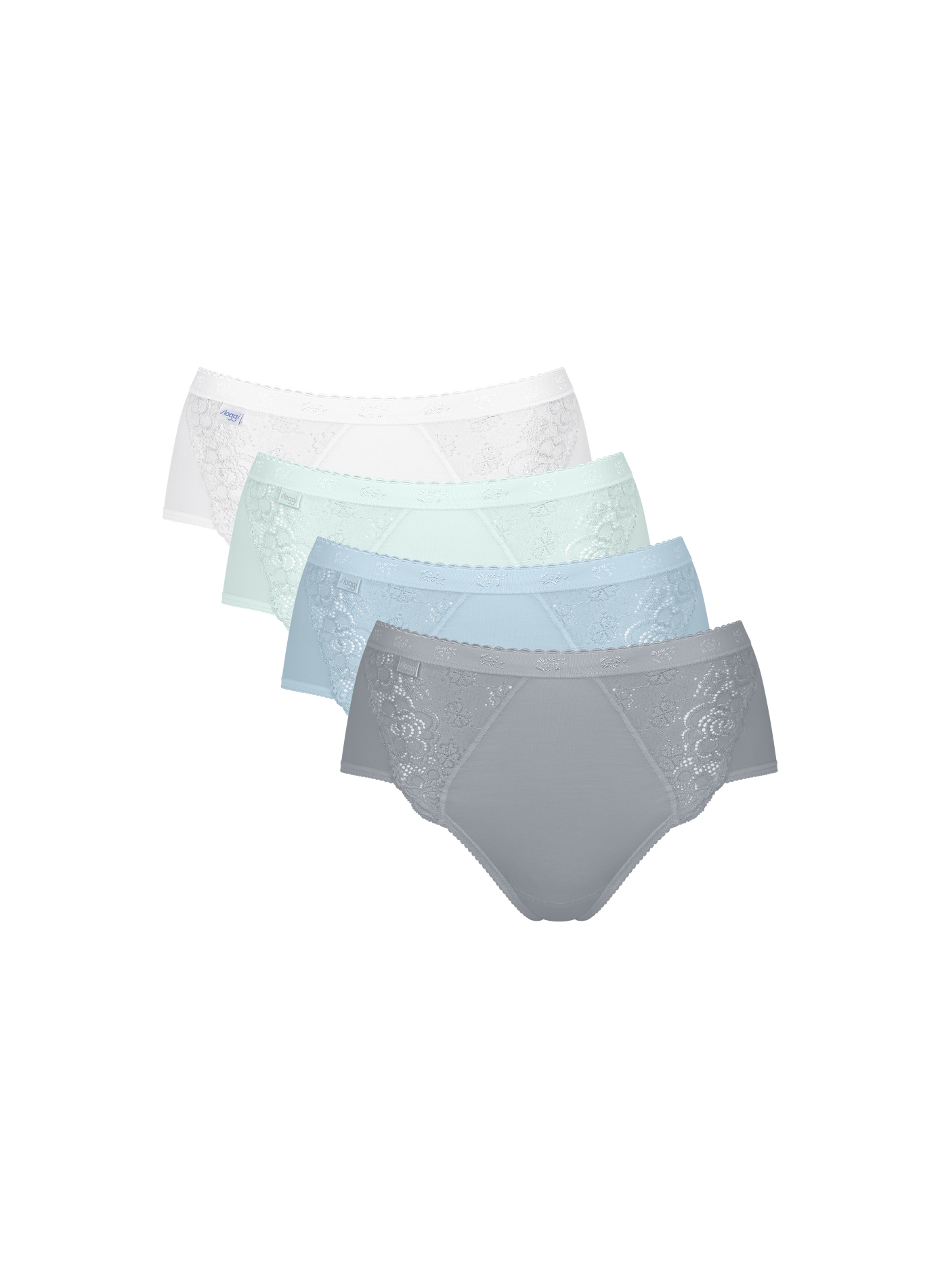 Set aus 4 Slips aus Baumwollmischung SLOGGI Blau