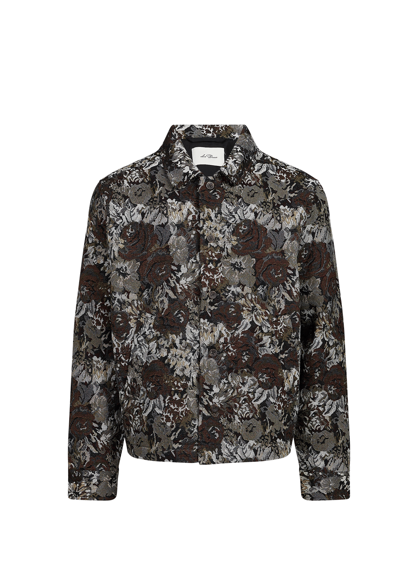 Gerade Overshirt mit klassischem Kragen und Jacquard-Muster LES DEUX Beige