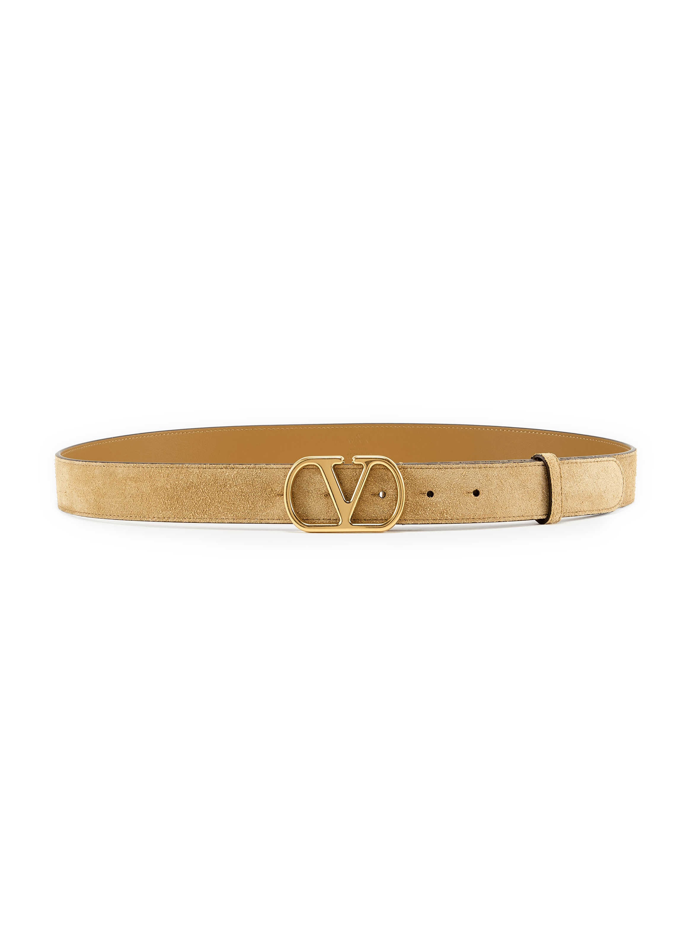 Gürtel mit VLogo-Detail aus Leder VALENTINO Beige