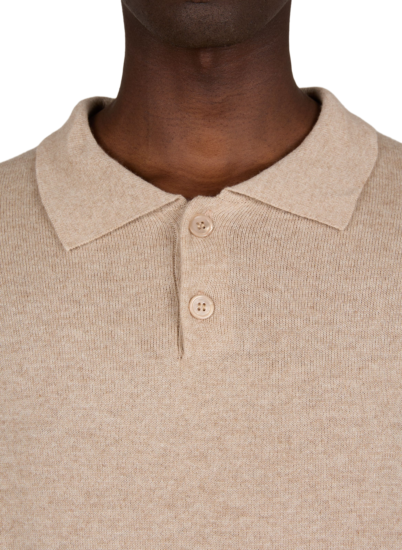 Straight wool blend polo neck sweater 1789 CALA Beige
