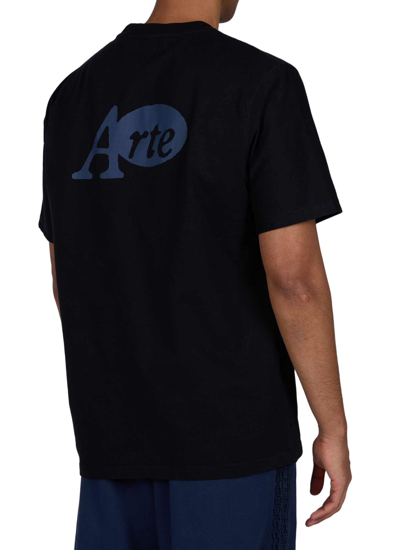 Straight fit round neck printed cotton T-shirt ARTE ANTWERP Black