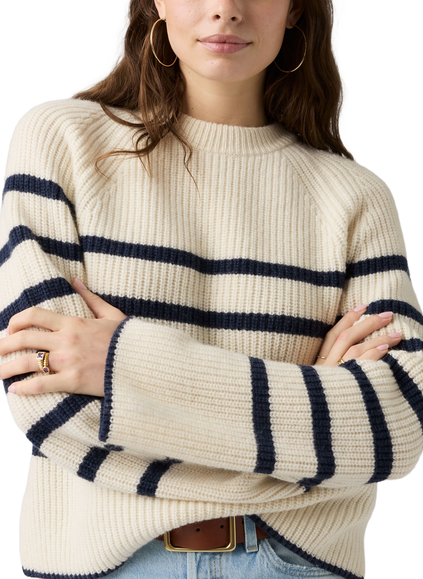 Gerader Pullover aus gestreifter Wollmischung LEVI'S Weiss