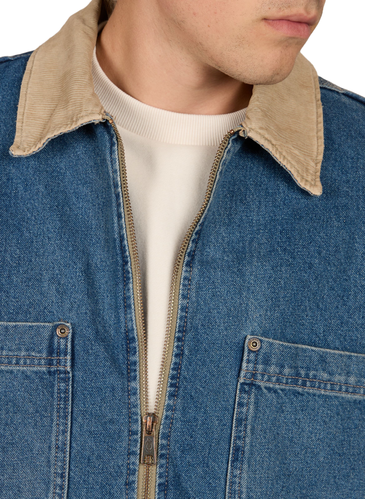 Rechte denim jas van katoen DICKIES Blauw
