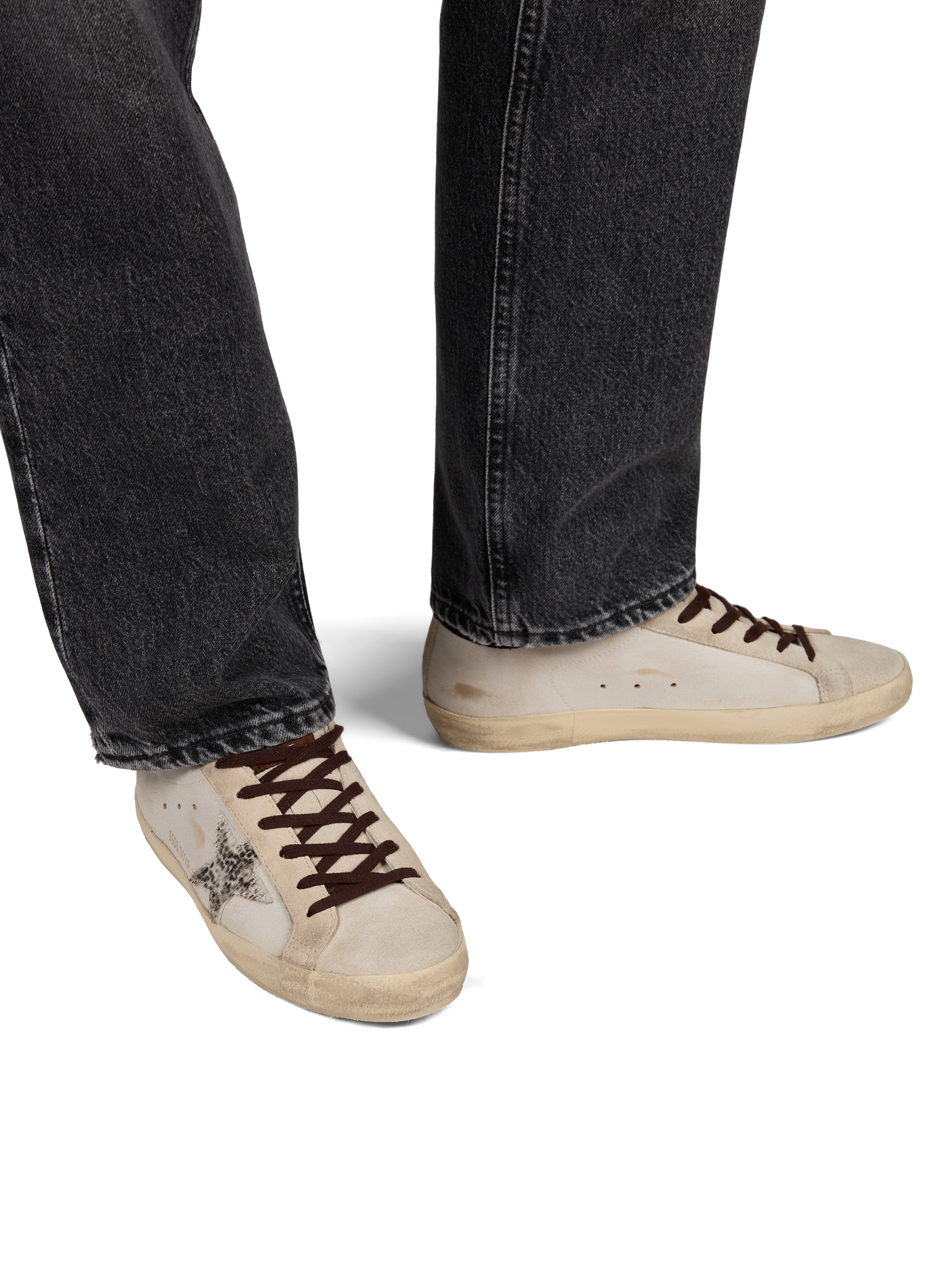 SUPER-STAR CLASSIC WITH LIST lace-up leather sneakers GOLDEN GOOSE Multicolour
