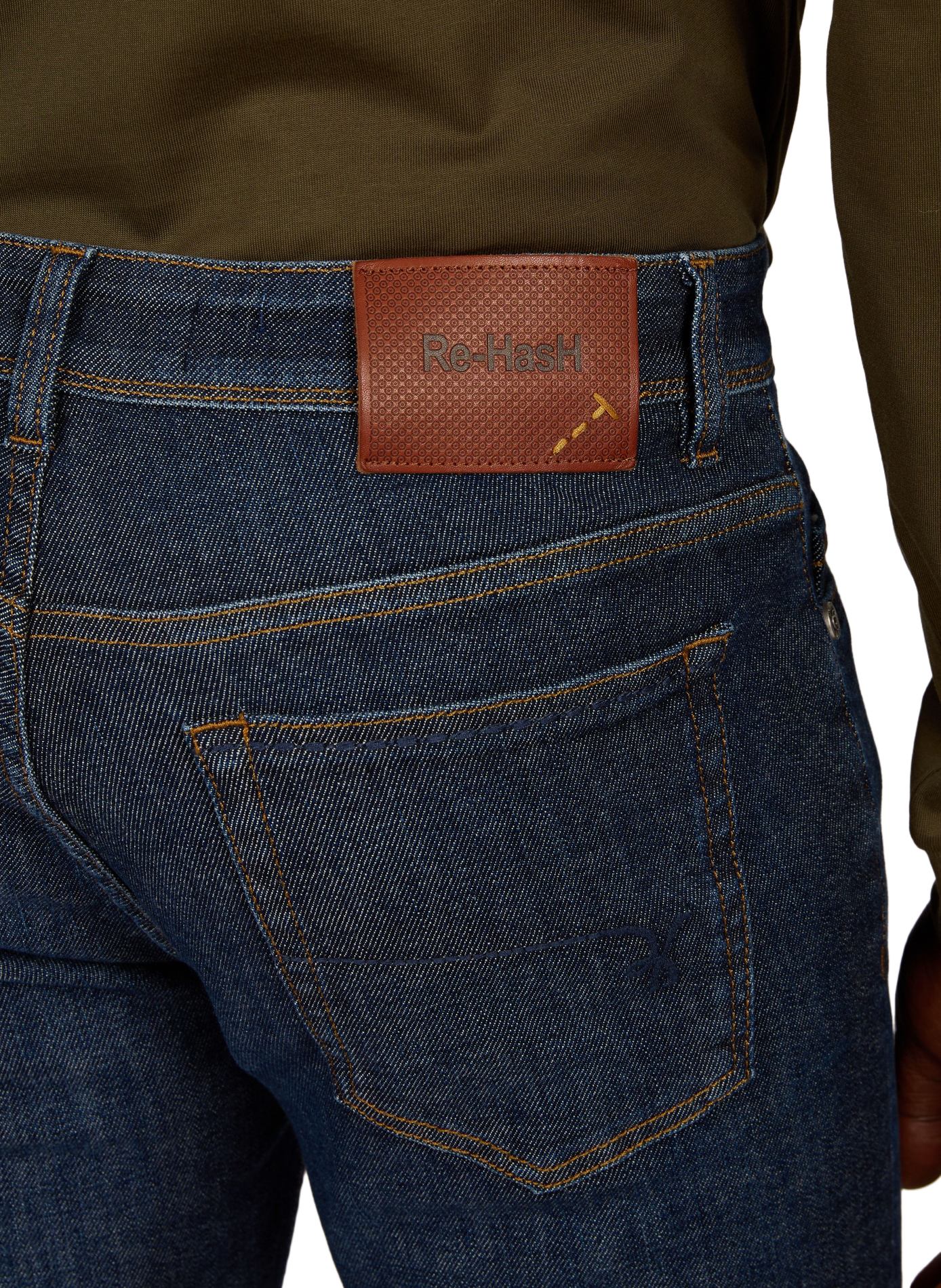 Straight leg cotton denim jeans RE HASH Blue