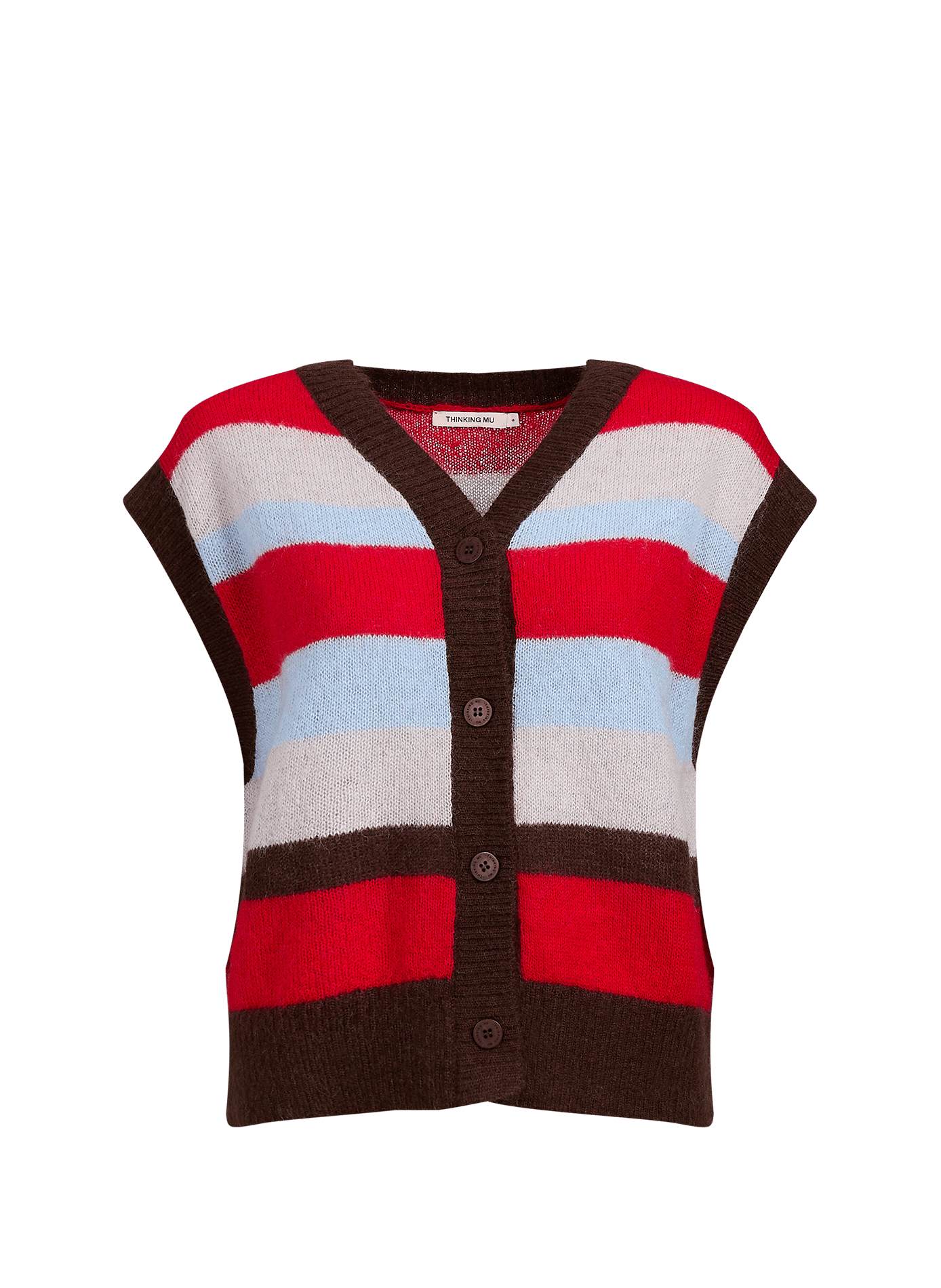 Oversized FADWA-gilet van een wolmix THINKING MU Veelkleurig