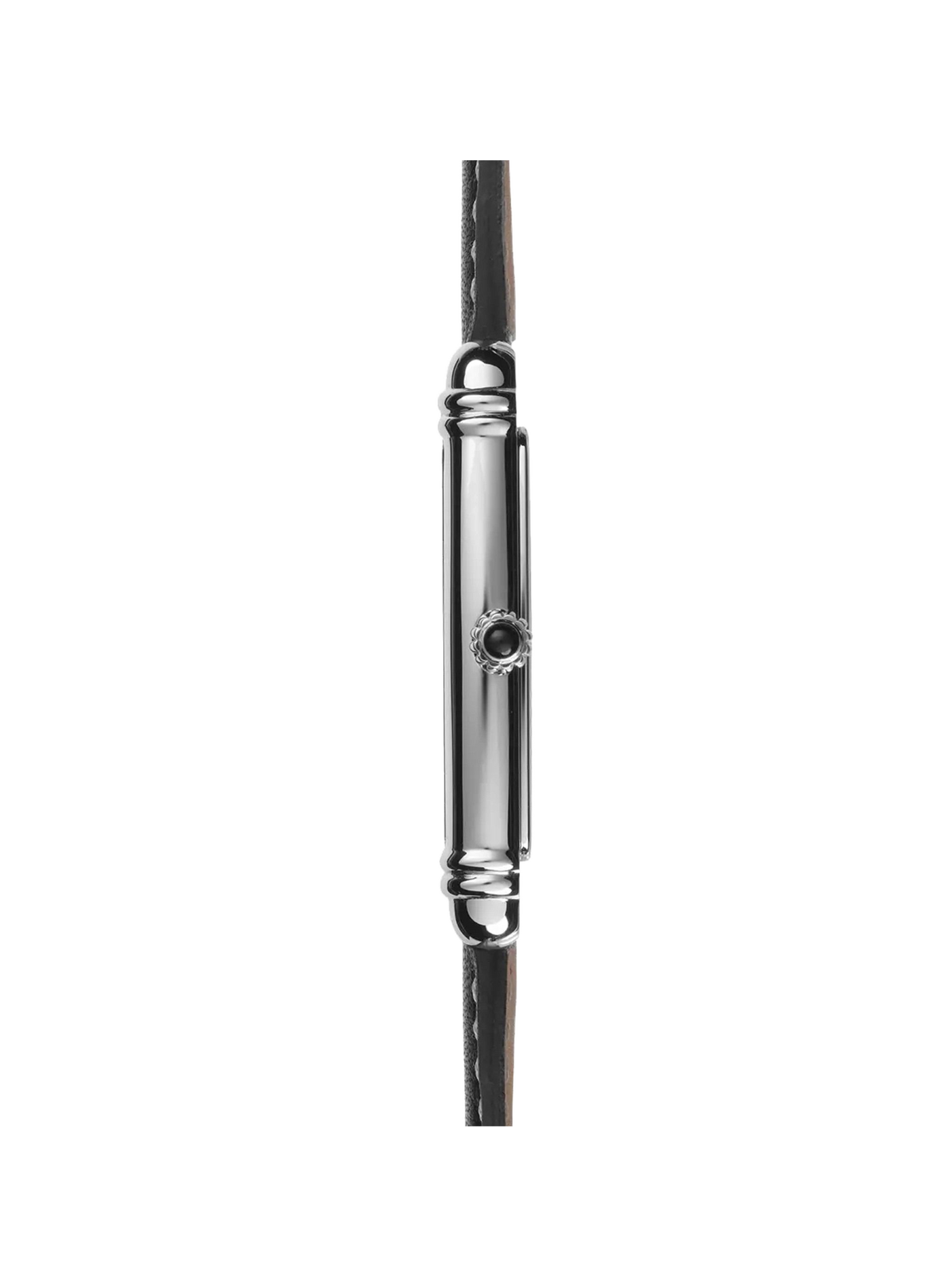 Quarz Armbanduhr im Art-Déco-Stil aus Leder HERBELIN Silber