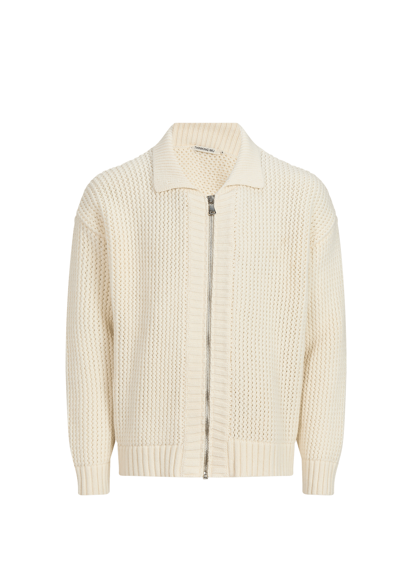 Oversized openwork knit cardigan THINKING MU White