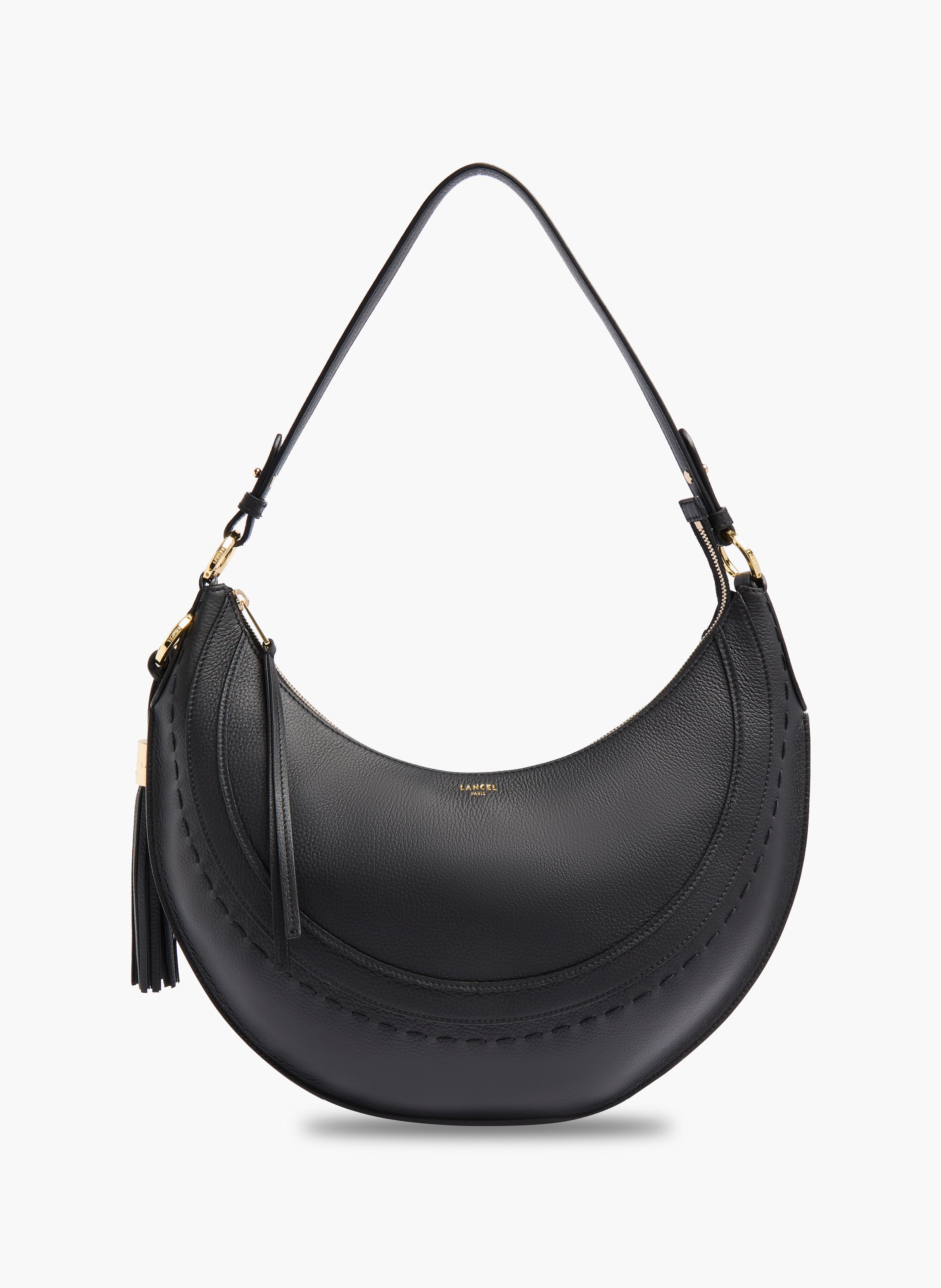 Sac hobo hoboheme de lancel en cuir de vachette graine LANCEL Noir