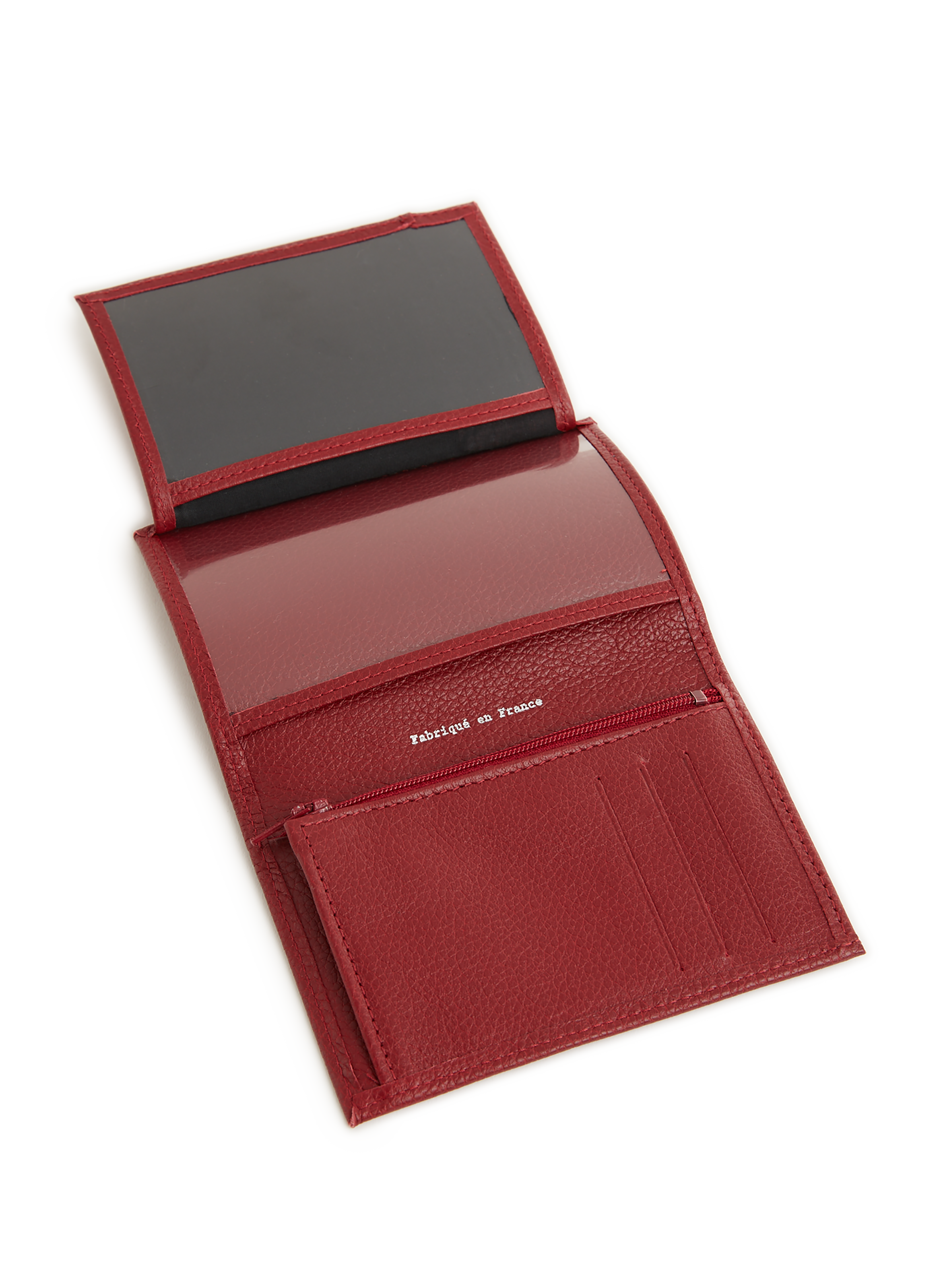 Calfskin leather wallet Red