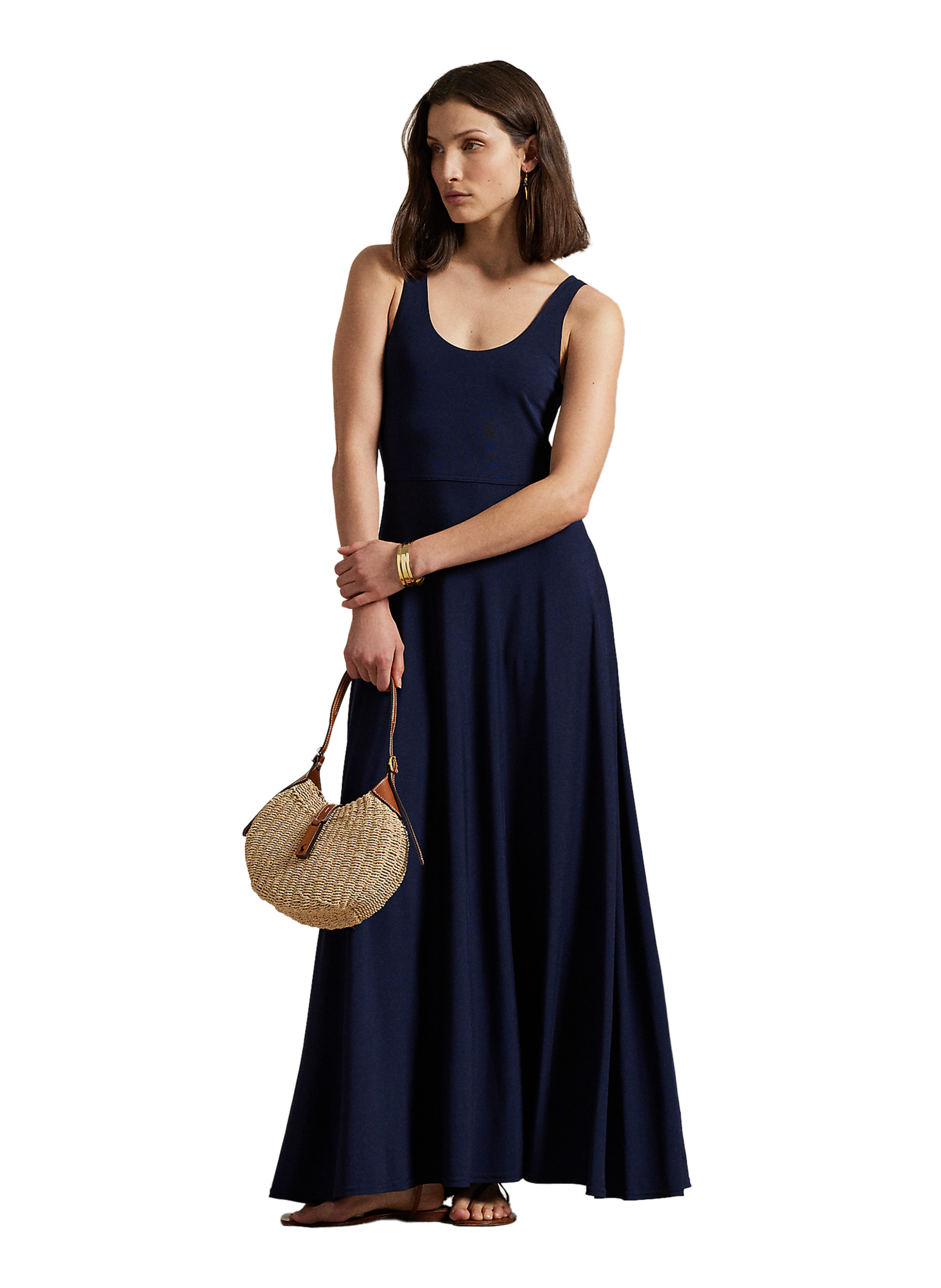 Robe longue en jersey POLO RALPH LAUREN Bleu