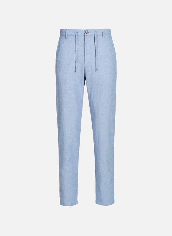 Slim and tapered linen blend trousers Blue by SELECTED SELECTED Slim and tapered linen blend trousers Blue