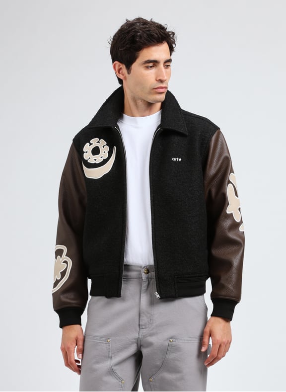 Varsity Straight Jacket Brown by ARTE ANTWERP ARTE ANTWERP Varsity Straight Jacket Brown