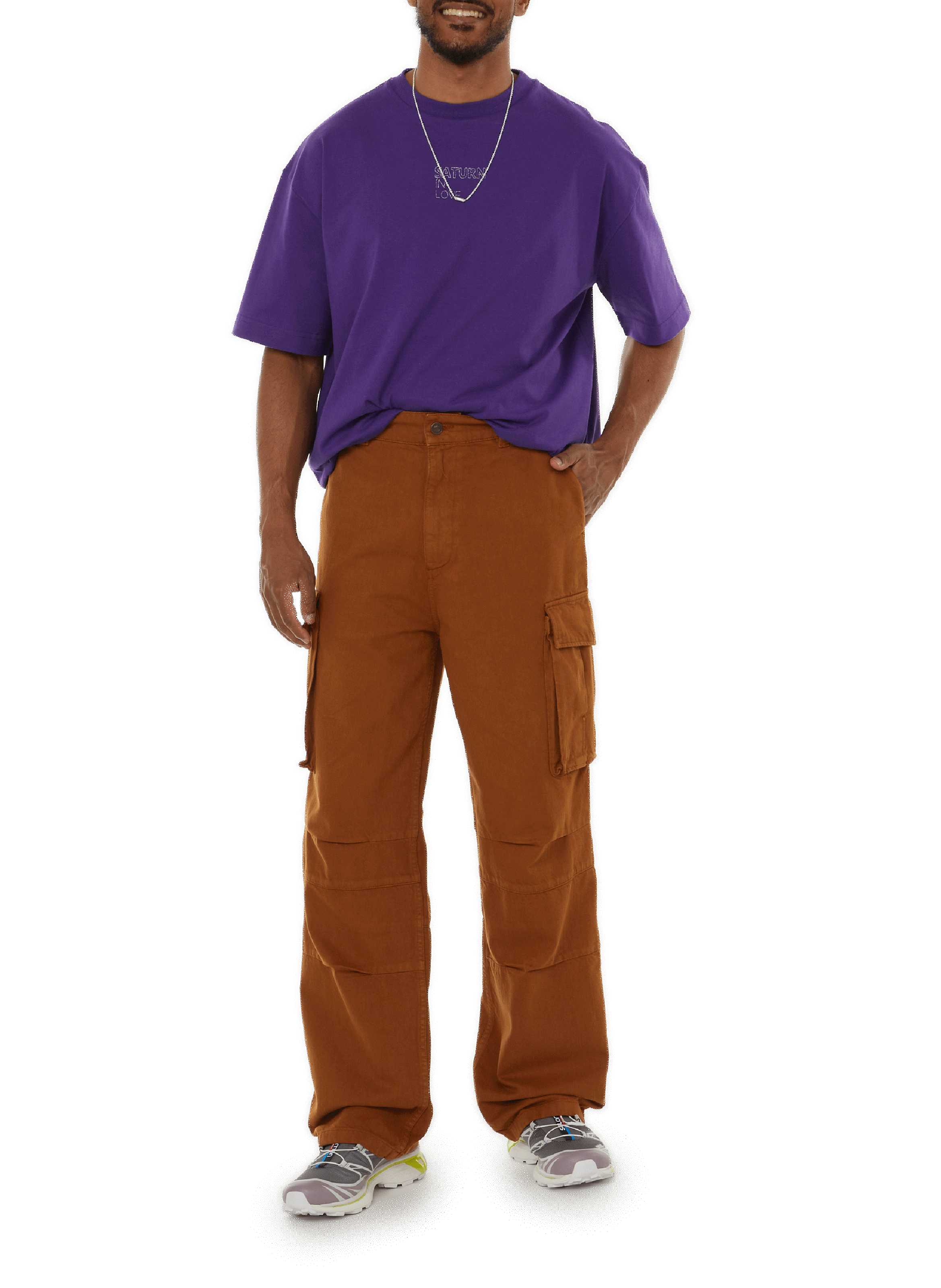 T-shirt with embroidered inscription SAISON 1865 Purple