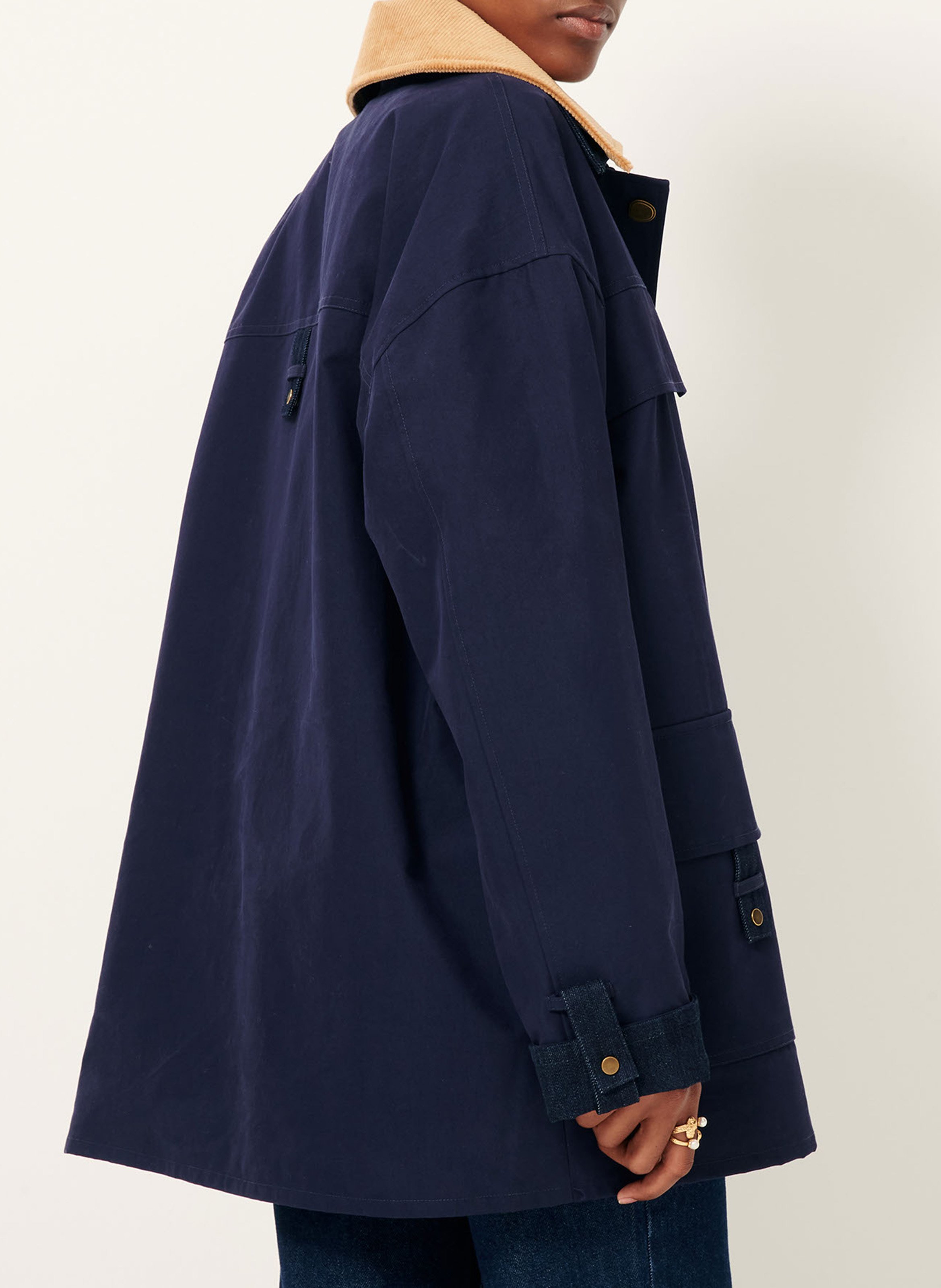 Veste oversize en coton mélangé hugues SESSUN Bleu