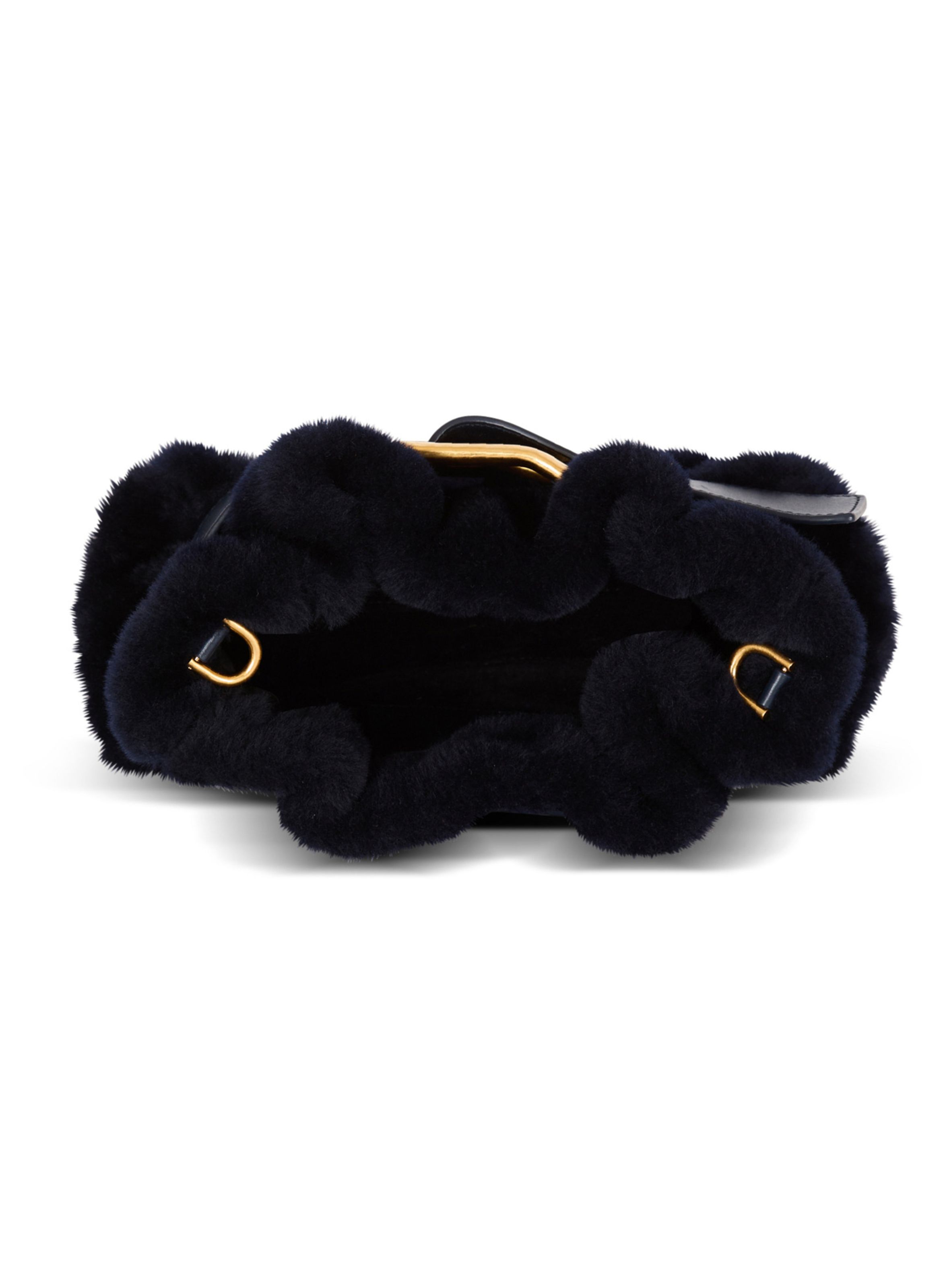 Sac anthem mini en shearling BALMAIN Bleu