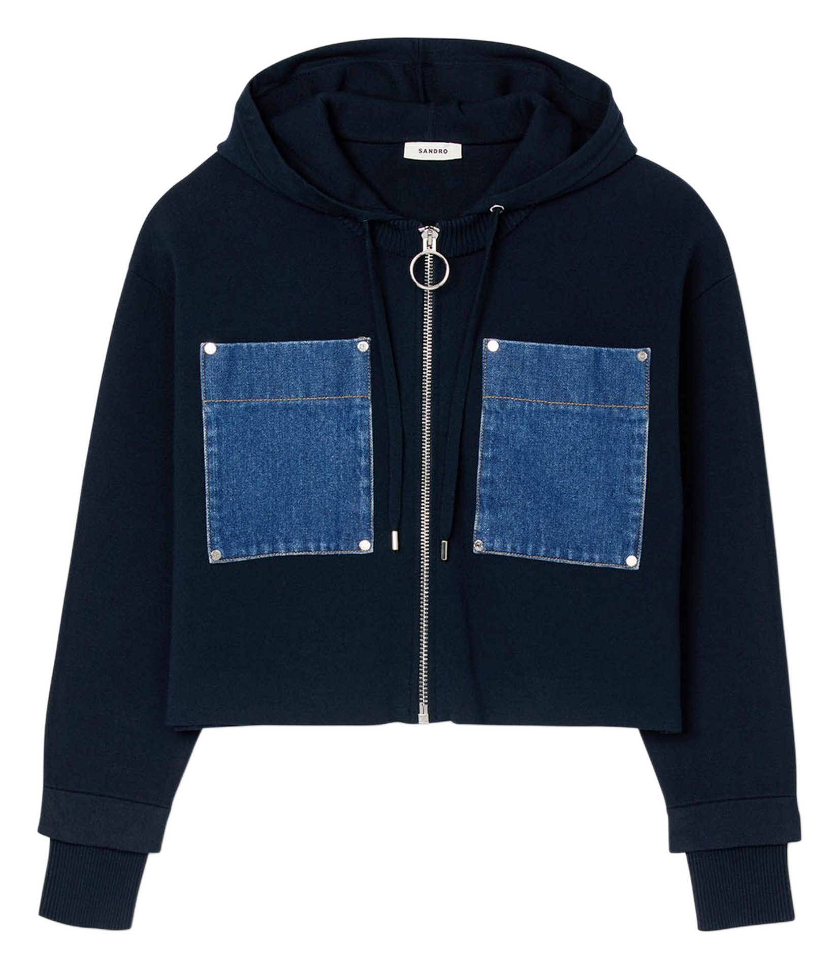 Sweat zippé à capuche SANDRO Bleu