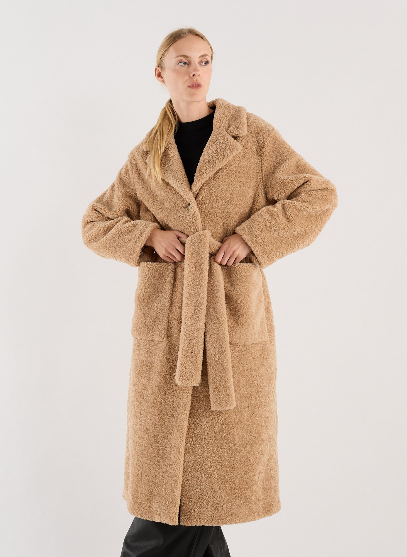 Manteau mi-long col tailleur SAISON 1865 Beige