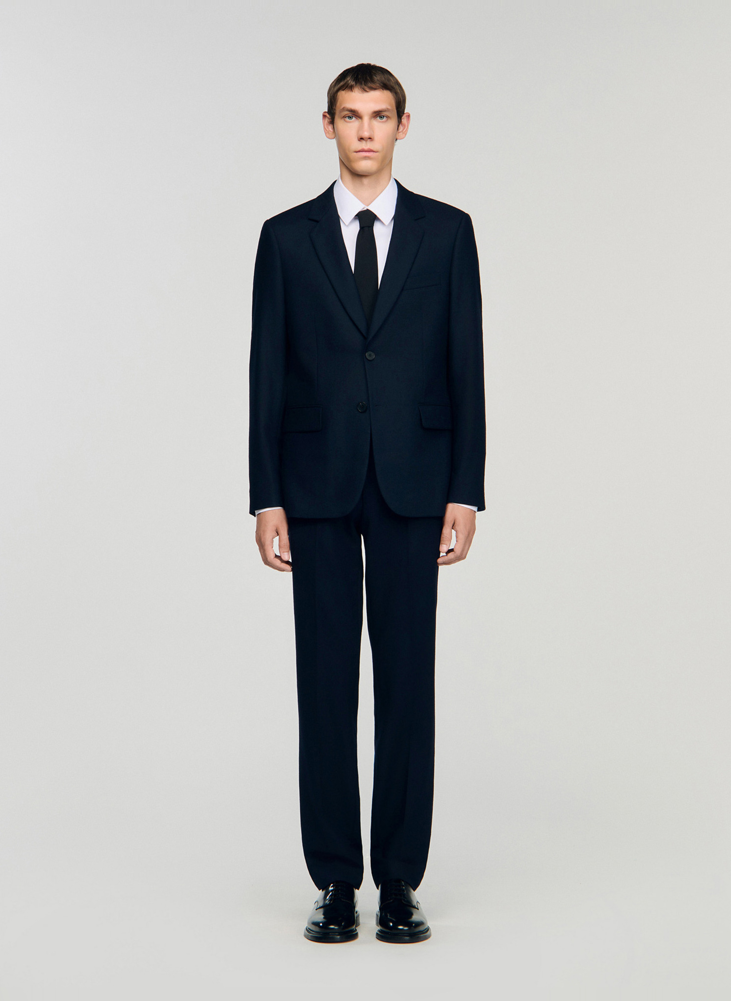 Veste ajustée en laine SANDRO Bleu