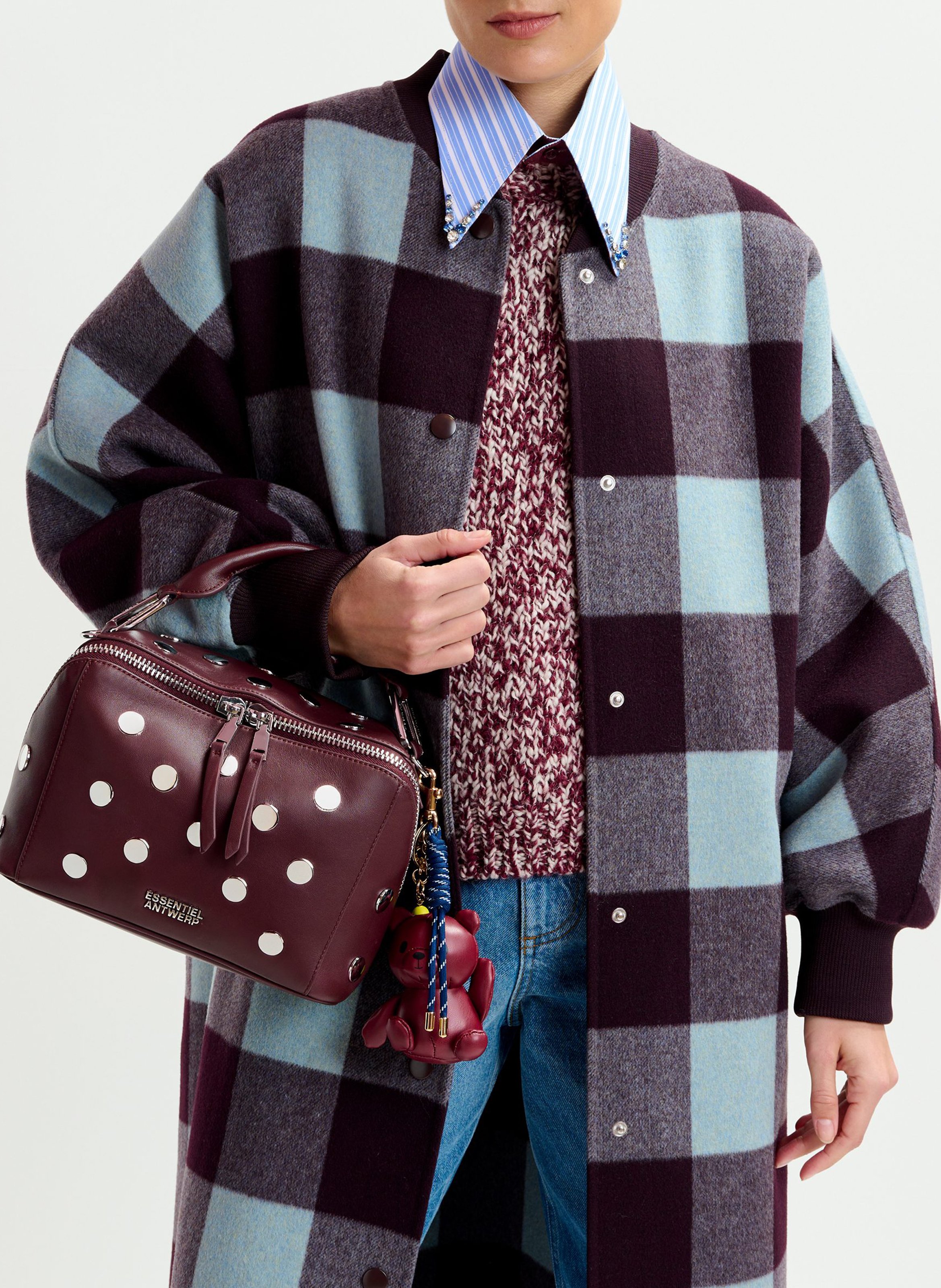 Manteau col teddy en laine ifit ESSENTIEL ANTWERP Marron