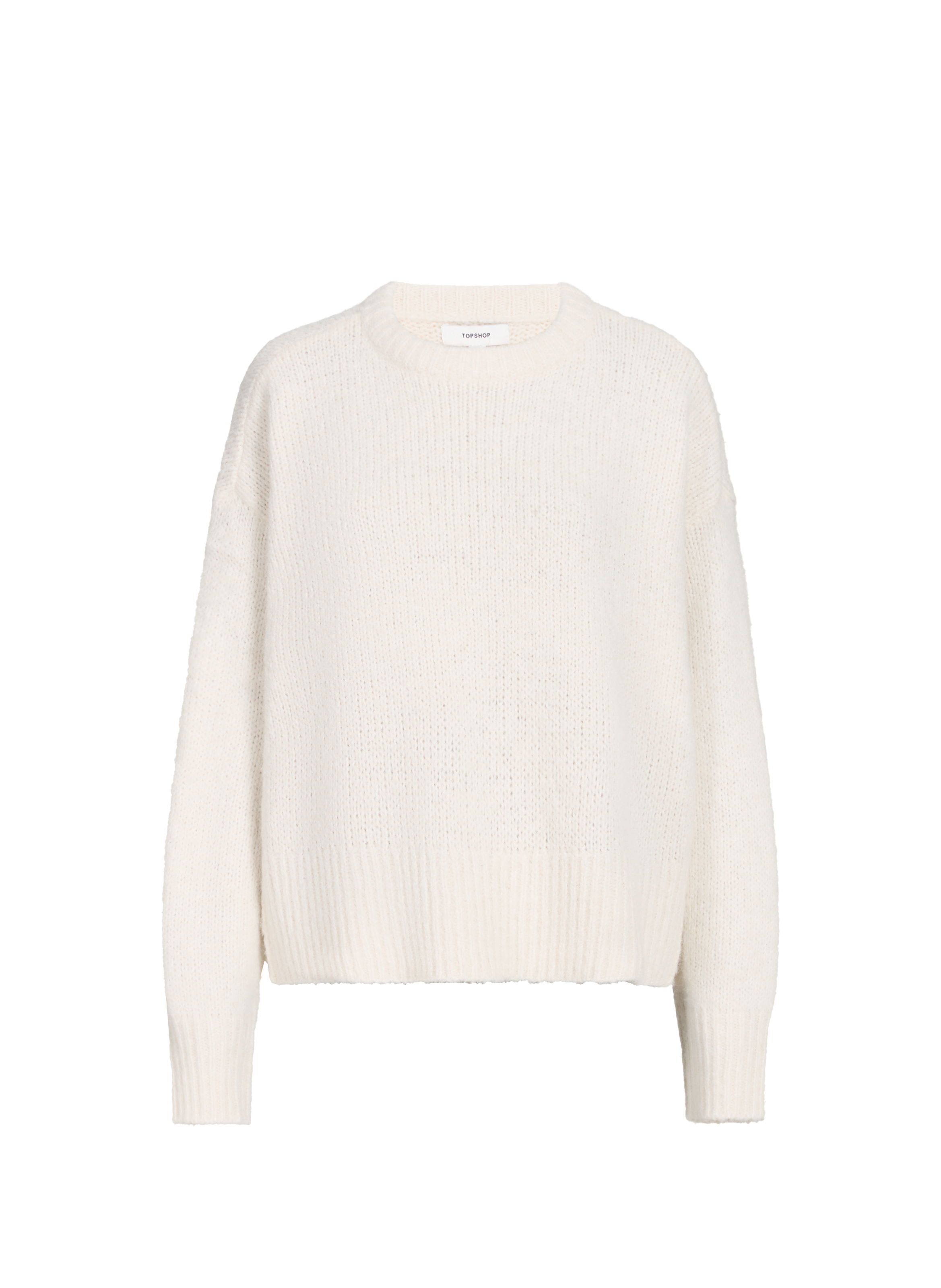 Pull col rond en maille TOPSHOP Blanc