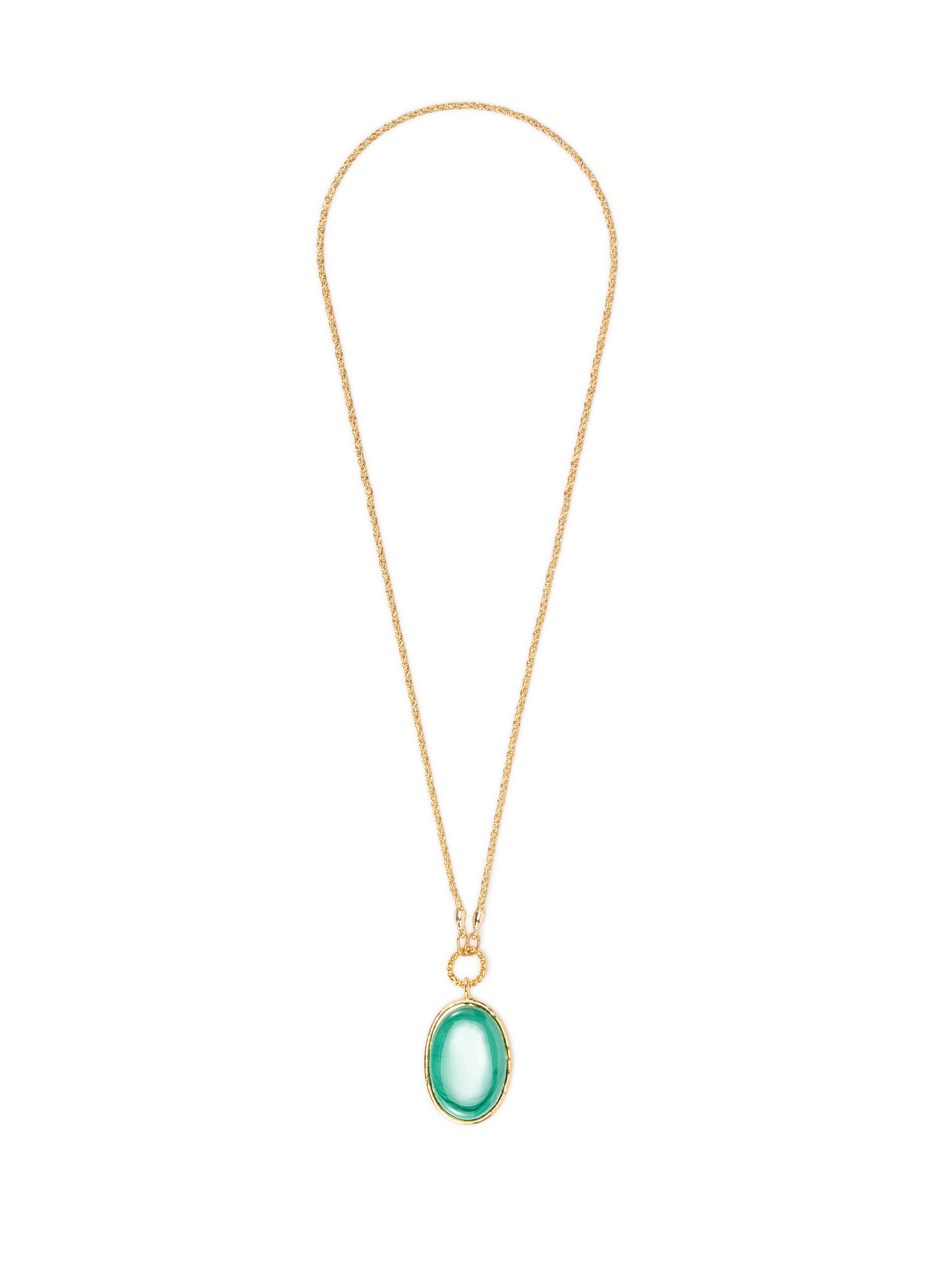 SYLVIA TOLEDANO Brass and stone necklace Green