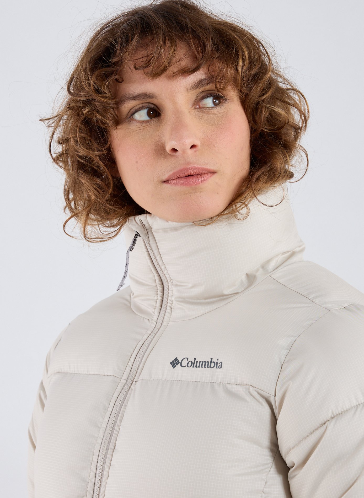 Doudoune droite à col montant COLUMBIA Beige