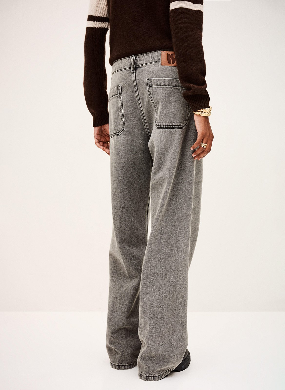 Jean large délavé vecchi BA&SH Gris