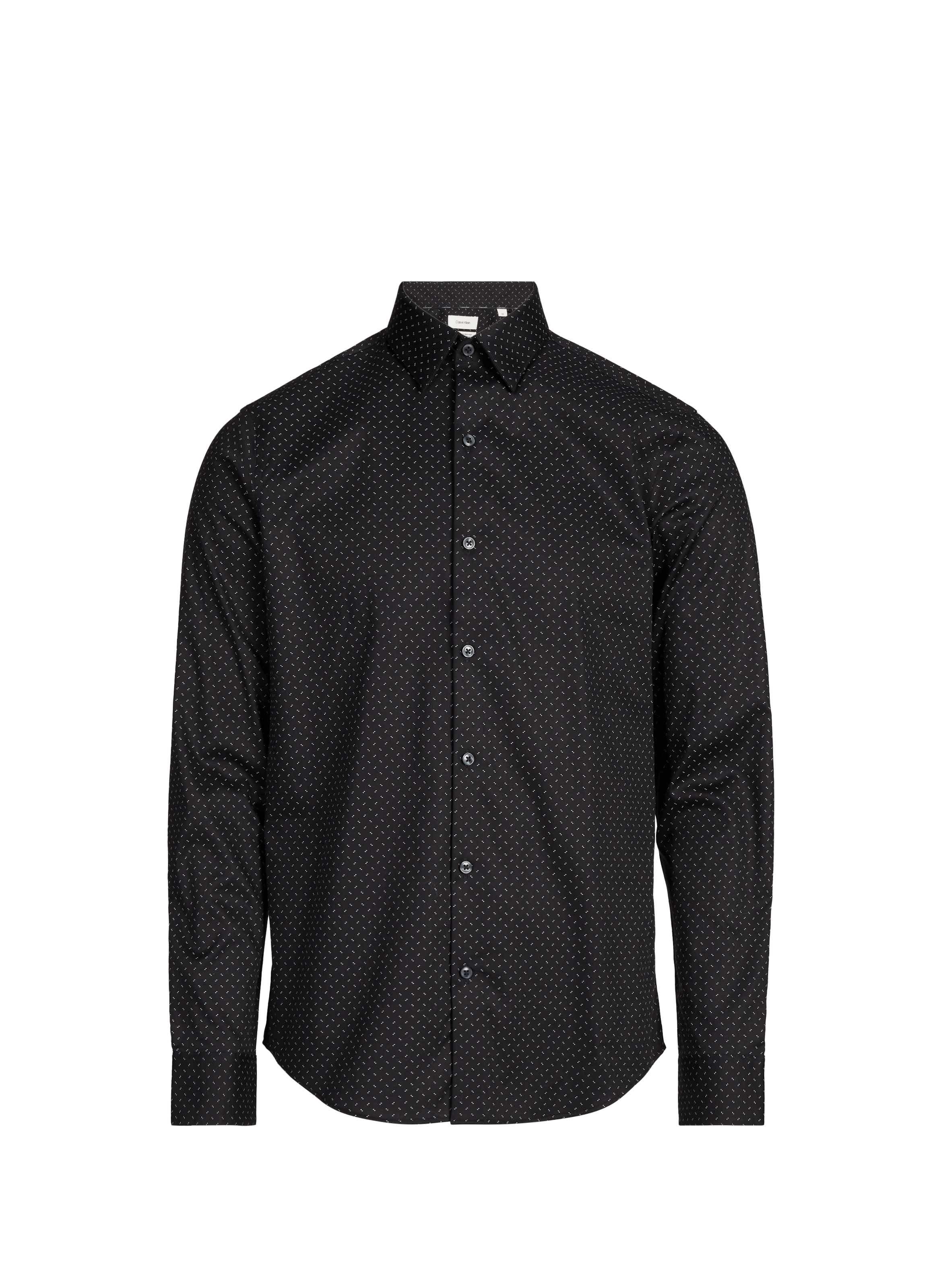 Chemise col classique à motif en coton mélangé CALVIN KLEIN Noir