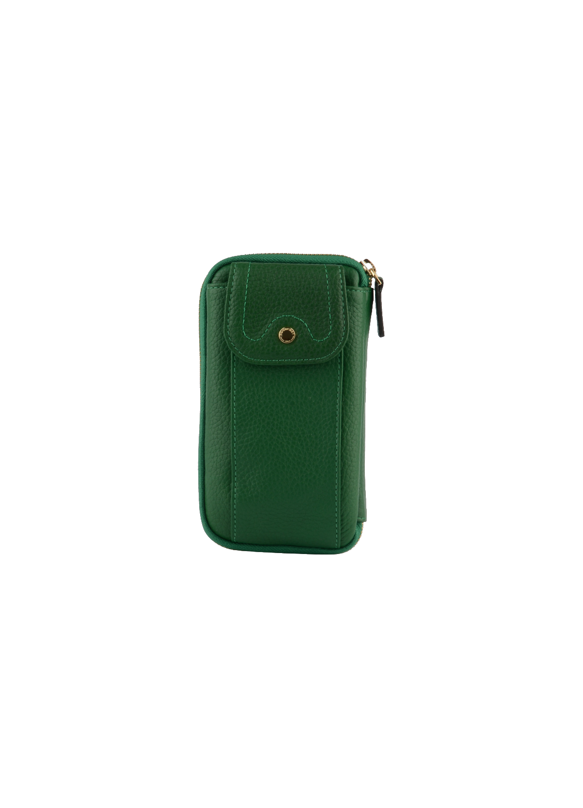 Club | Etui téléphone portable en cuir de veau grainé POURCHET Vert