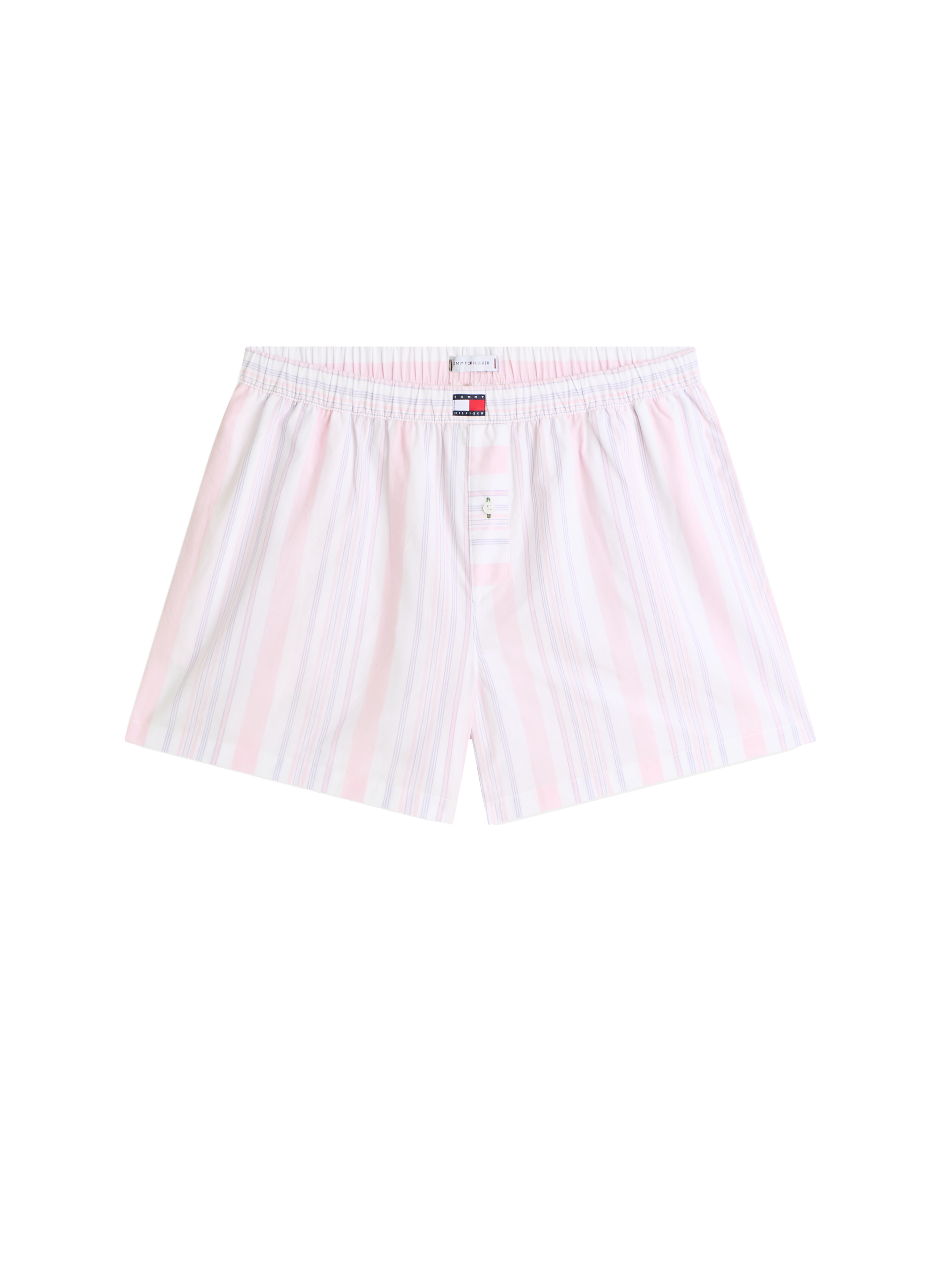 Short de pyjama rayé en coton TOMMY HILFIGER Rose