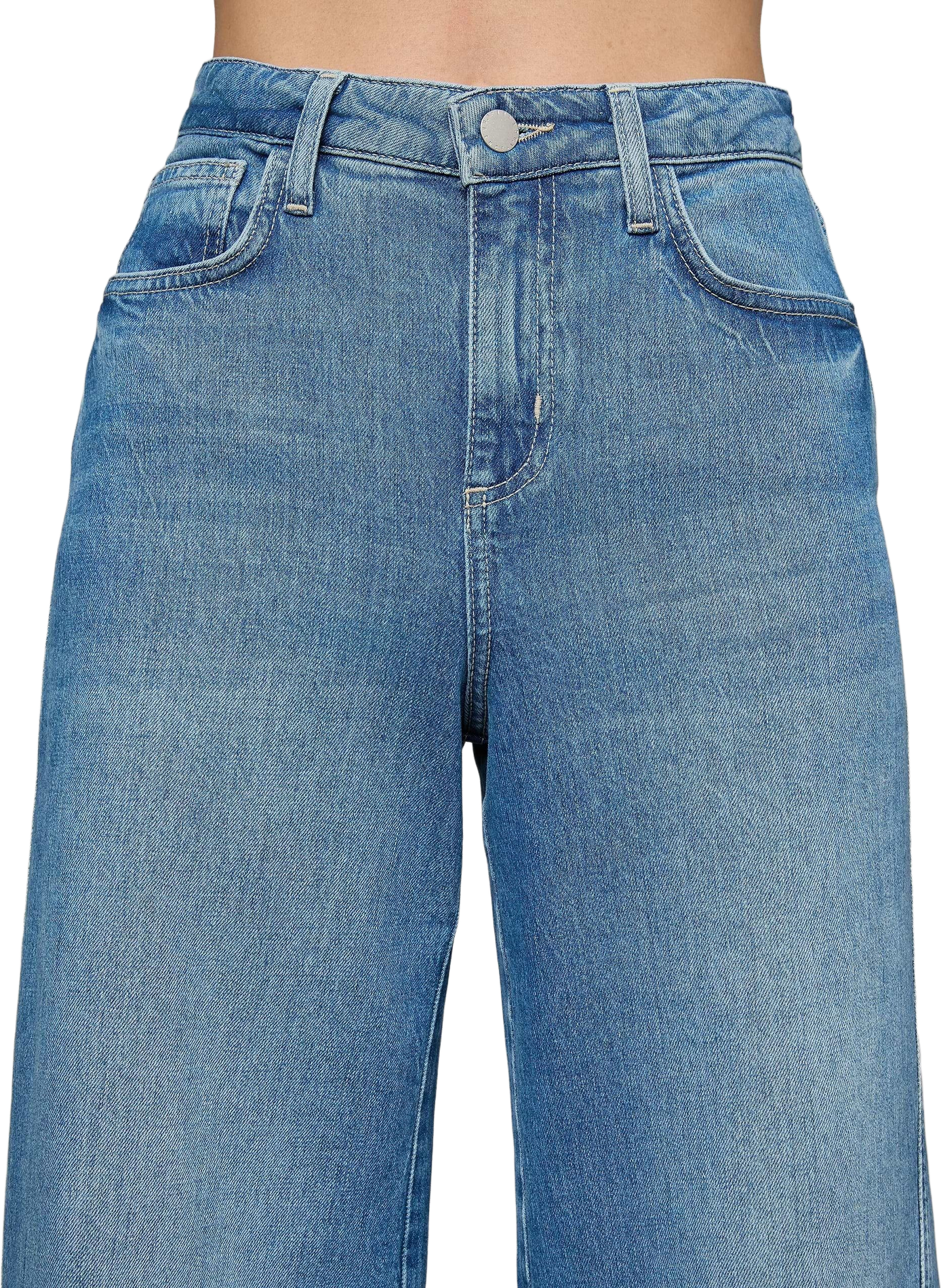 Jean large en coton mélangé L'AGENCE Bleu